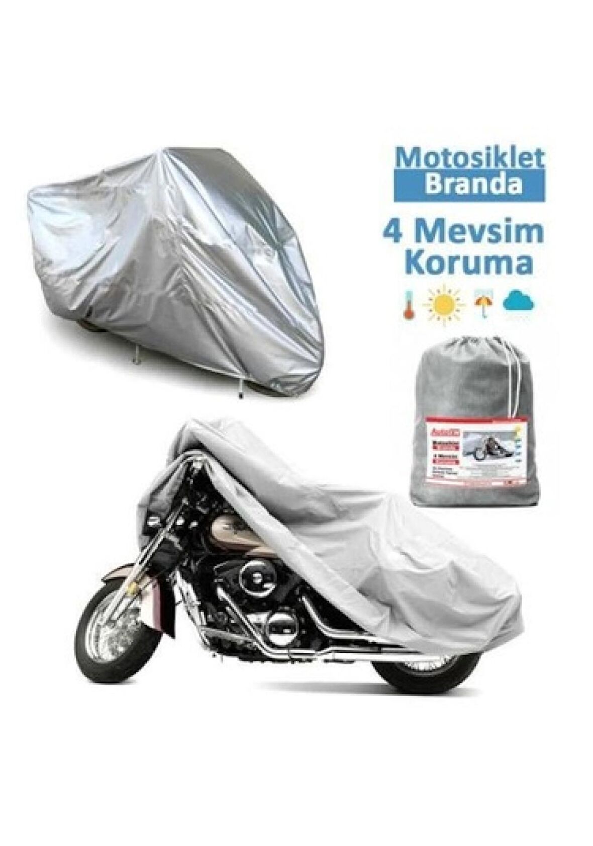 Yamaha Xmax 250 Uyumlu 1.Sınıf Motor Arka Çanta  Top Case Motosiklet Branda   Koruma Gri