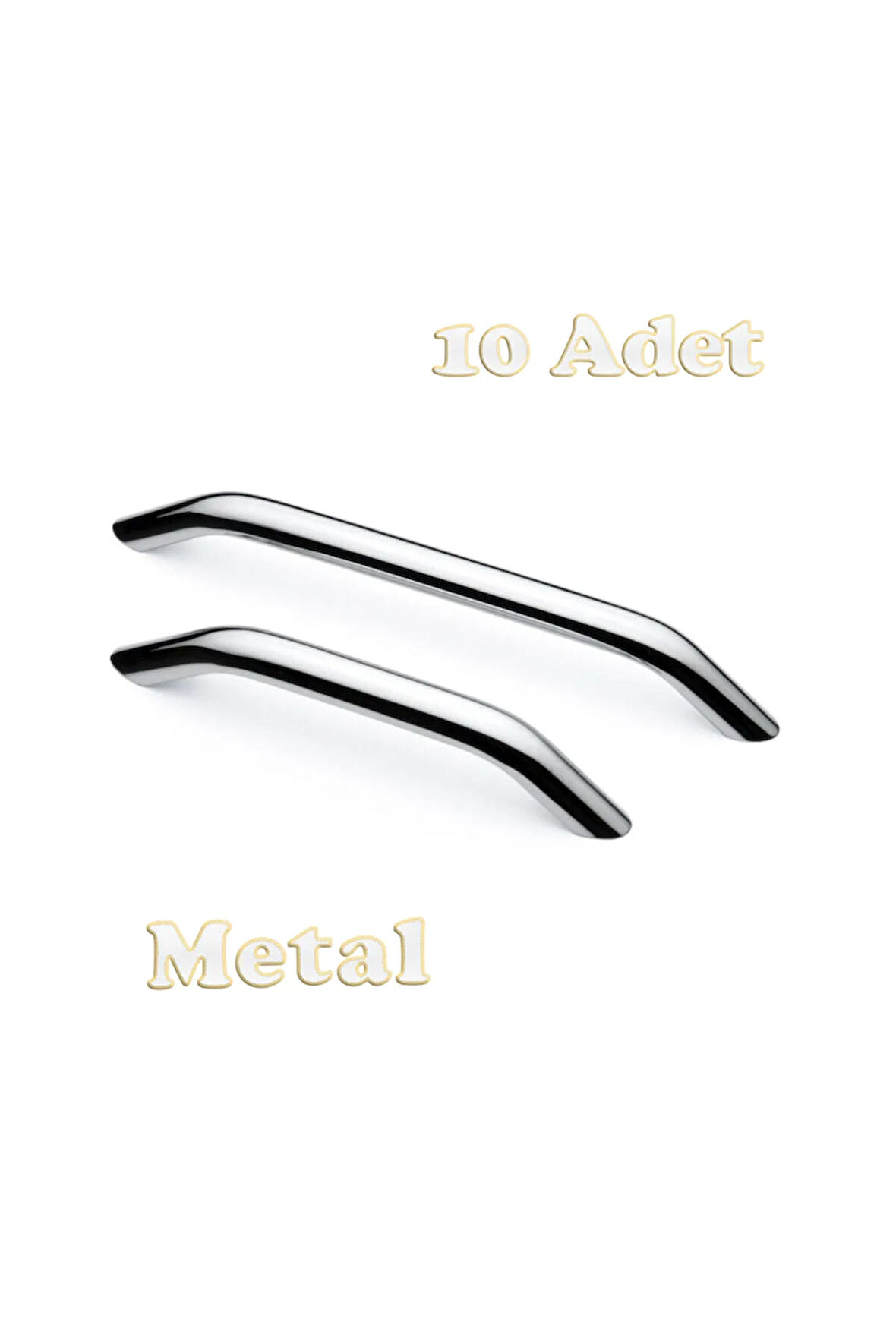 Eko Kumru Alüminyum Metal Lüks Modern Mobilya Çekmece Mutfak Dolabı Kulpu Krom 192mm (10 Adet)