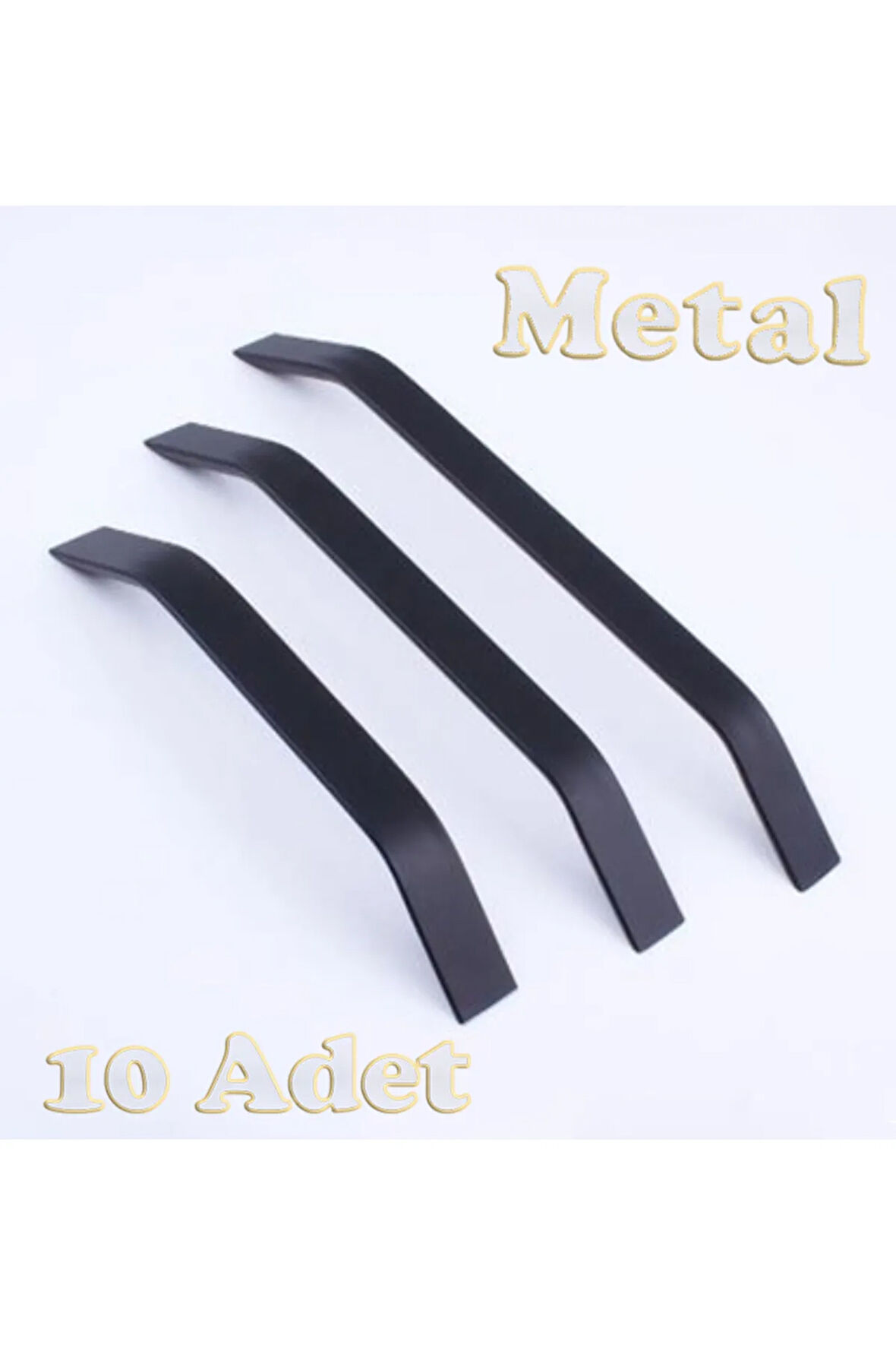 Eko Şahin Alüminyum Metal Lüks Modern Mobilya Çekmece Mutfak Dolabı Kulpu Siyah 192mm (10 Adet)