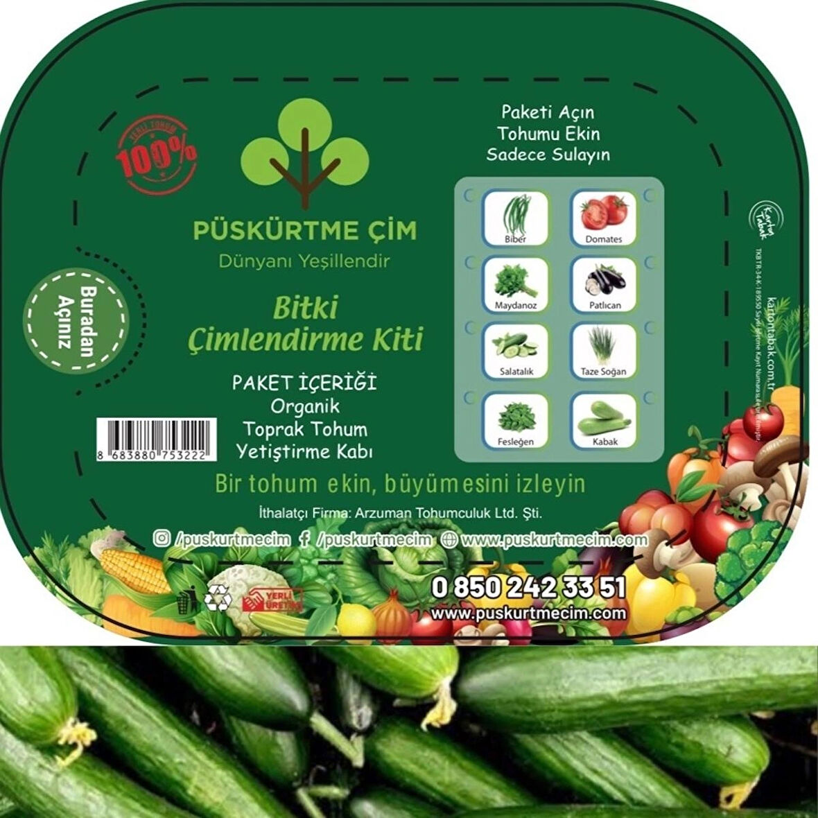 PÜSKÜRTME ÇİM SALATALIK SEBZE KİTİ