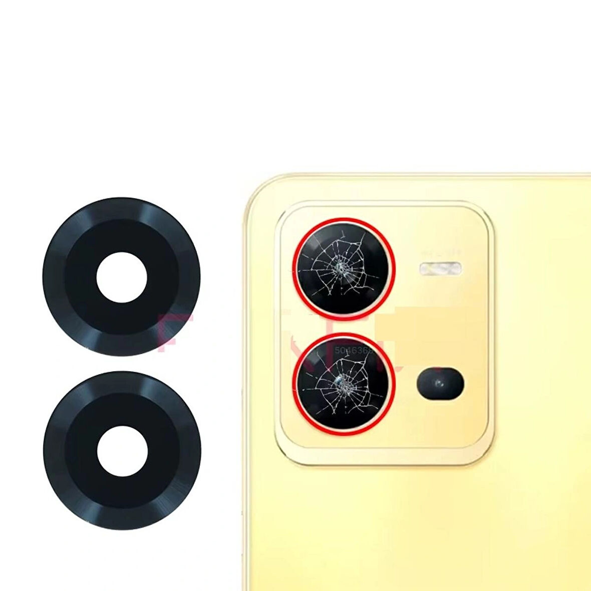 Vivo V25 İle Uyumlu Kamera Camı V2202