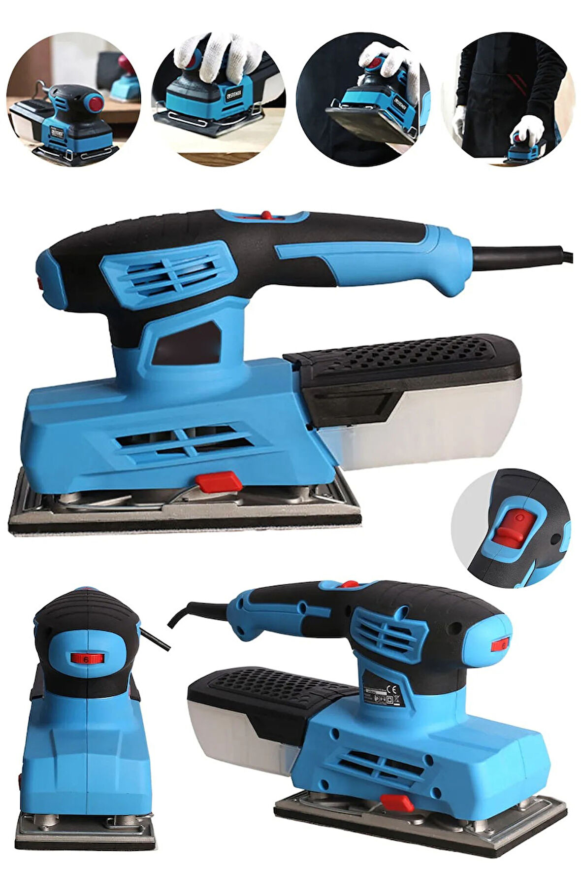 Profesyonel Gerçek 1850 W Elektrikli Titreşimli Zımpara Makinası 2 Yıl Garantili Ürün..