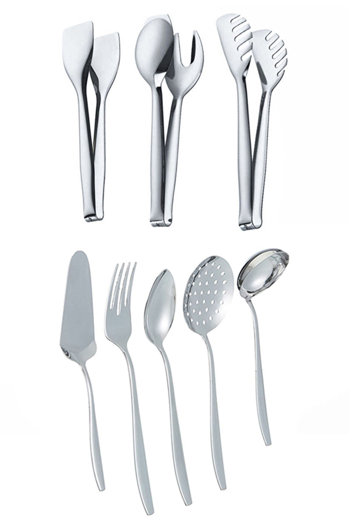 Nehir Sahra Sade 8 Parça Maşa Servis Seti