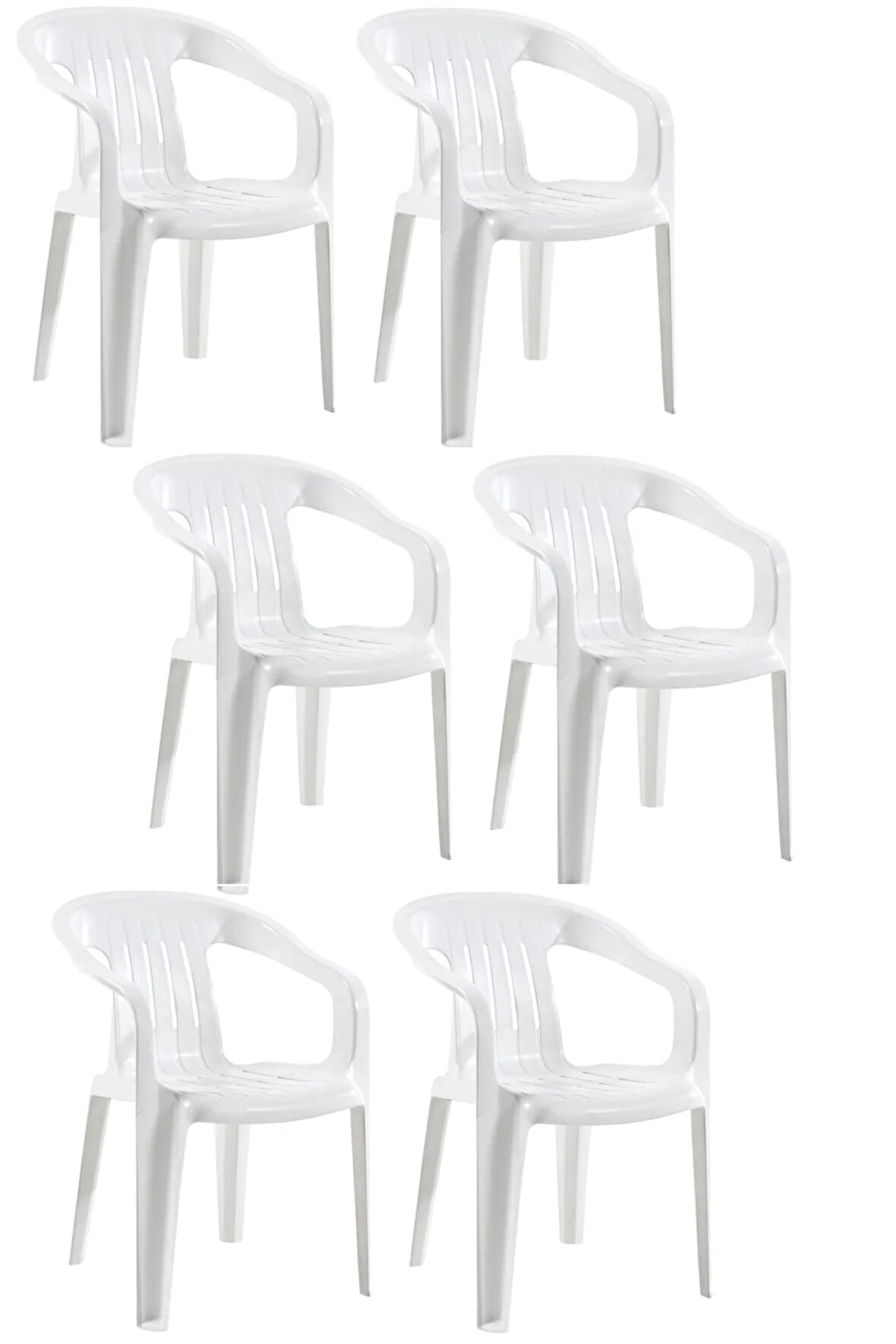 Elit Koltuk 6'lı Avantaj Paketi - Beyaz Renk Plastik Bahçe Balkon Sandalyesi