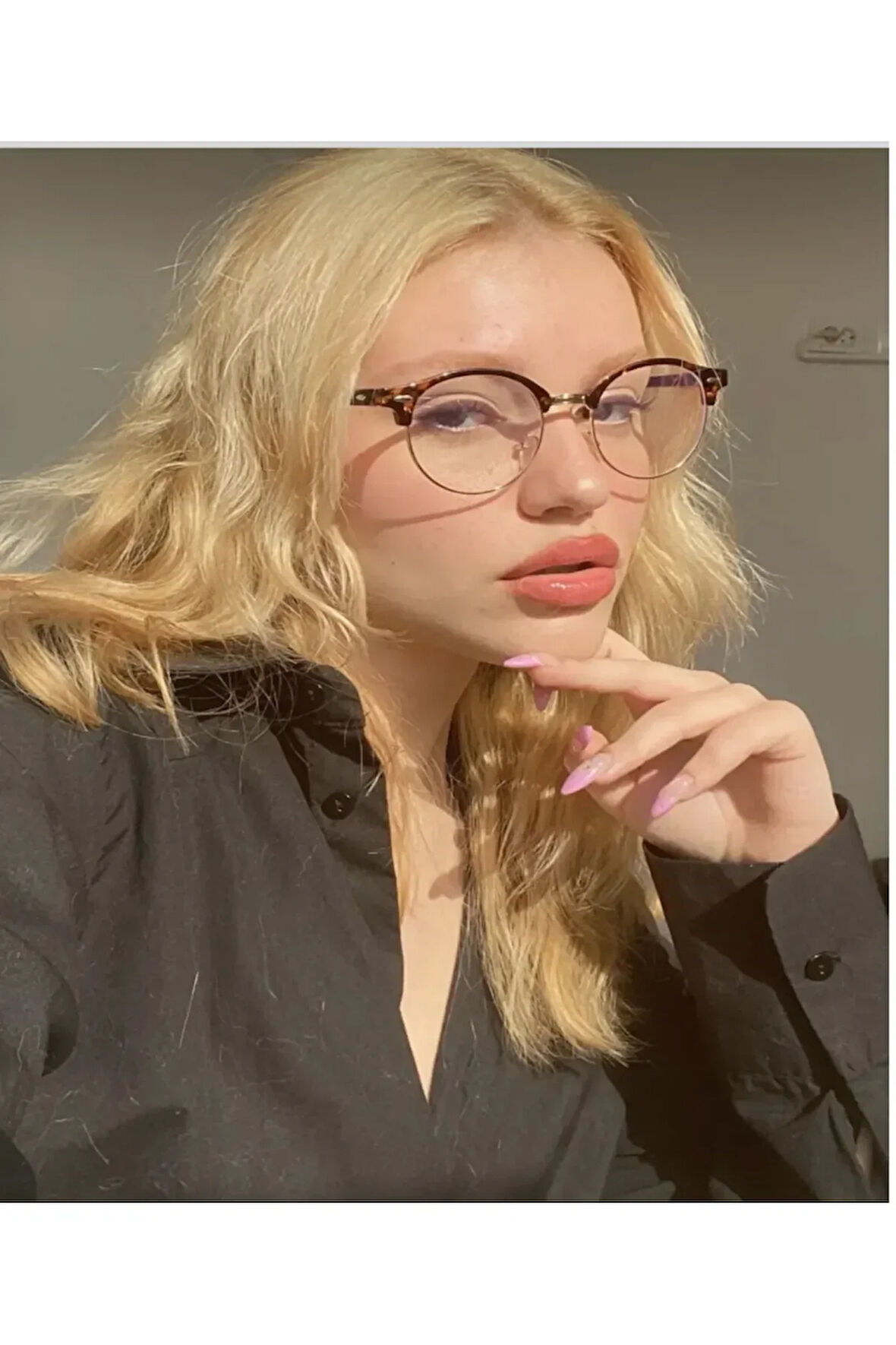 Elix leopar desenli Gold altın Metal Mavi Işık Korumalı Blue block ekran gözlüğü