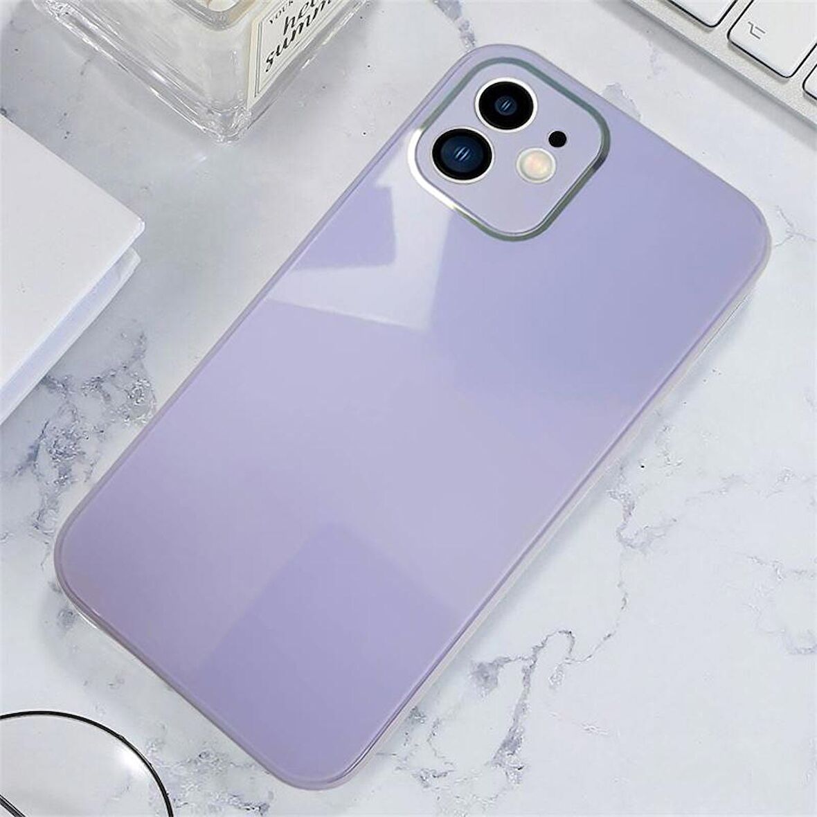  iPhone 11 Parlak Cam Kamera Korumalı Telefon Kılıfı