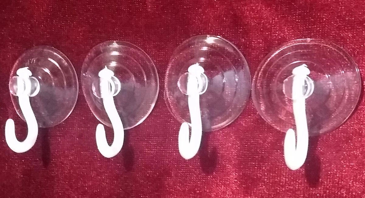 4 adet şeffaf vakumlu banyo askısı