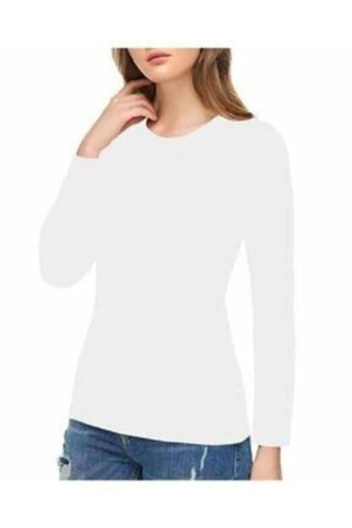 Kadın Uzun Kollu Likralı Pamuk Atlet 2 Adet