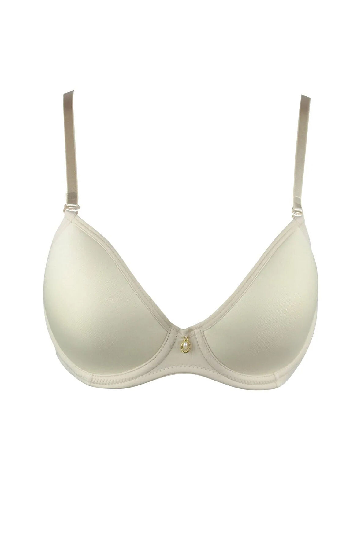 Kadın Soft Kaplı Desteksiz Taşlı Sütyen Ekru 9700 Diana