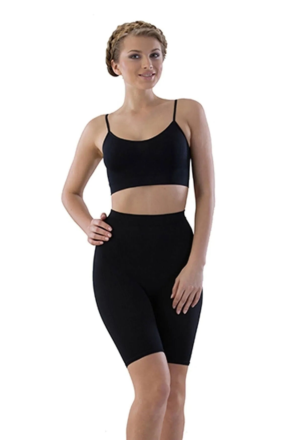 Kadın Siyah Dikişsiz İp Askılı Büstiyer