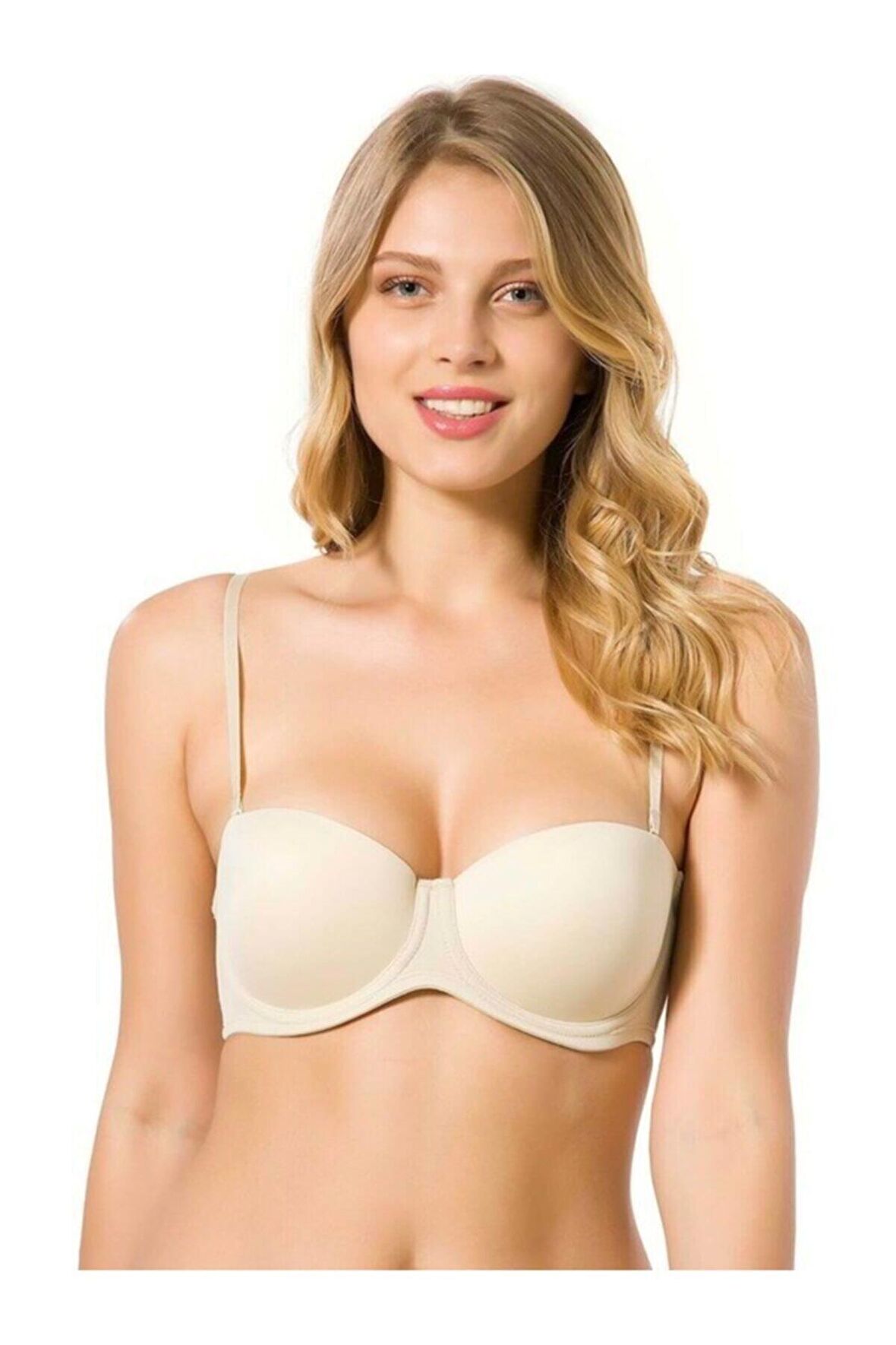 Kadın Ten Destekli Straplez Askısız Kullanılabilen Sütyen