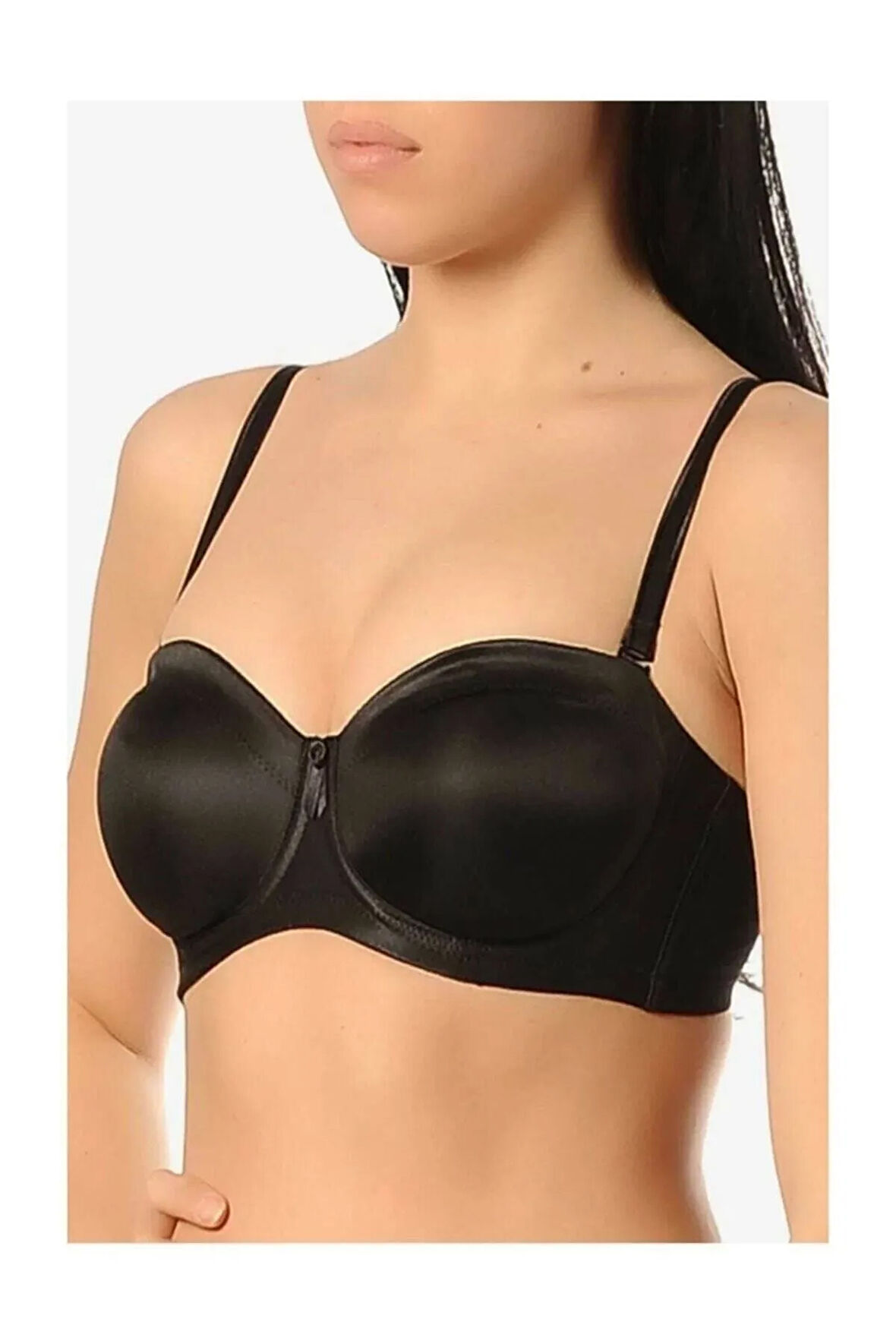 Kadın Siyah Çıkartılabilir Askılı Straplez Toparlayıcı Sütyen B/c Cup 1680