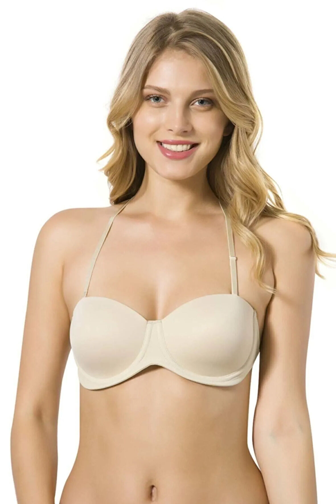 7043 Soft Sırtı Şeffaf Straplez Sütyen