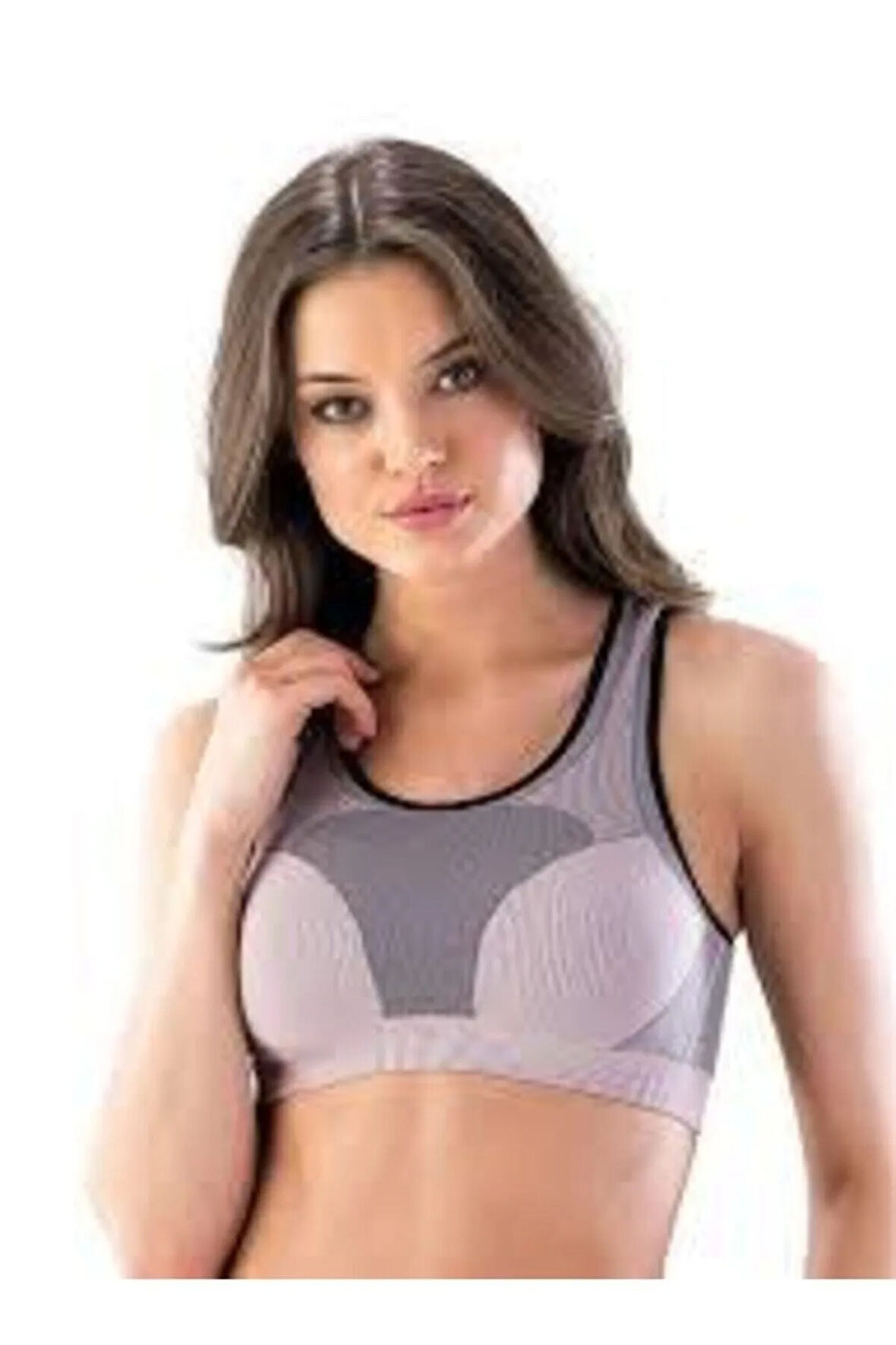 Kadın Siyah Gri Detaylı Büstiyer