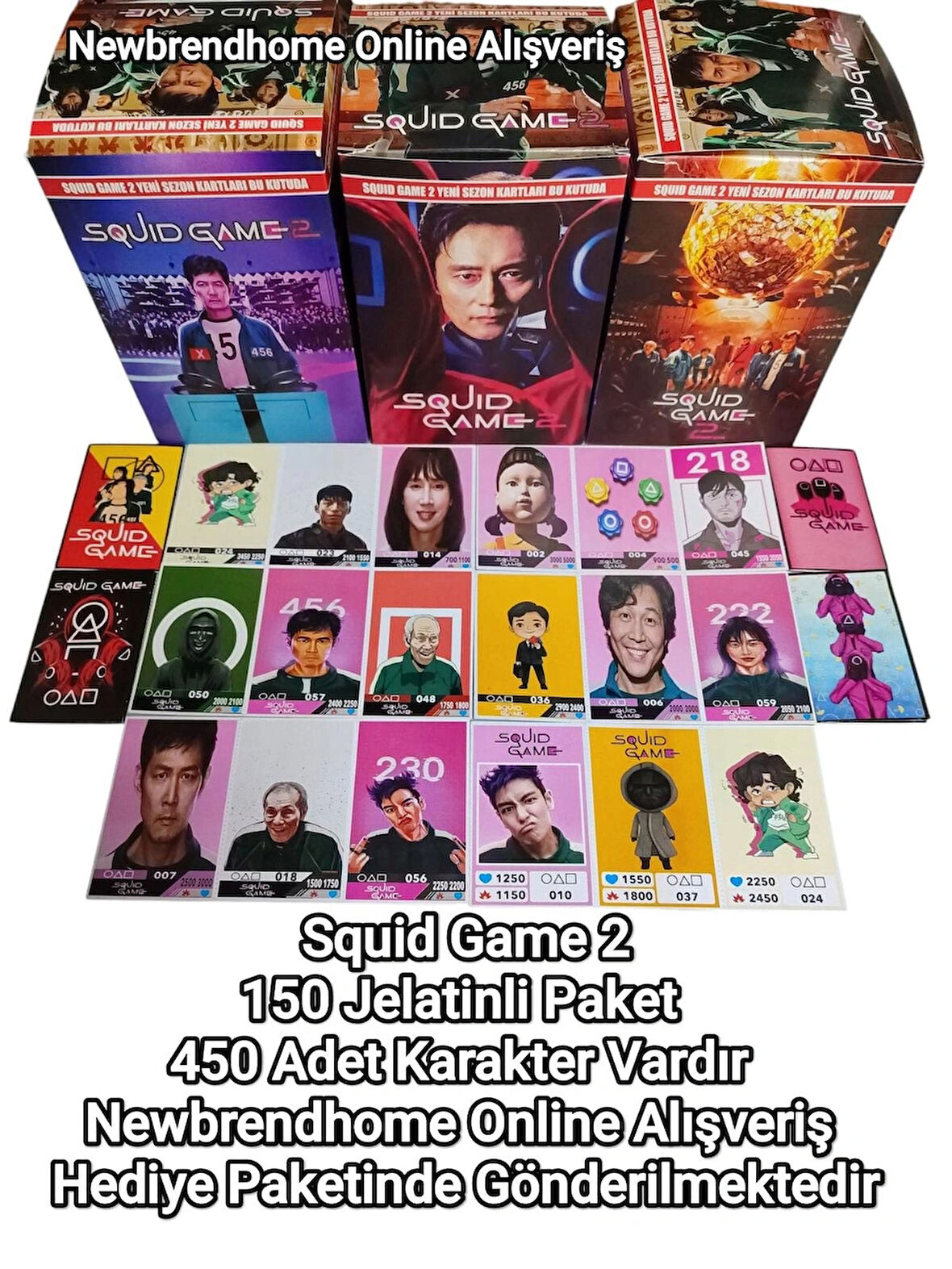SquidGame 2 Yeni Sezon Karakter Kartları(150 Jelatinli 450 Karakter Kartı)SQUİDGAME Eğlencesi