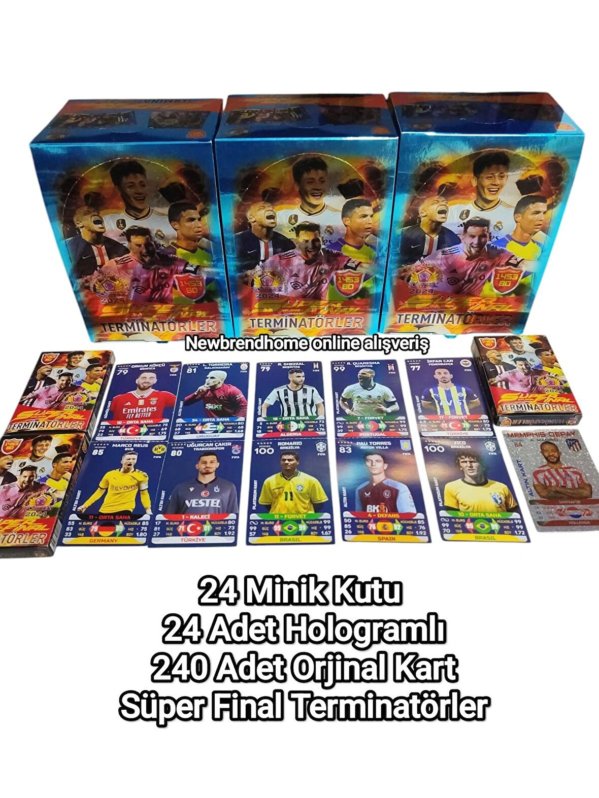 Süper Final Terminatörler 24 Minik Kutu (24 Adet Hologramlı 240 Adet Orijinal Kart) Futbolcu Kartı