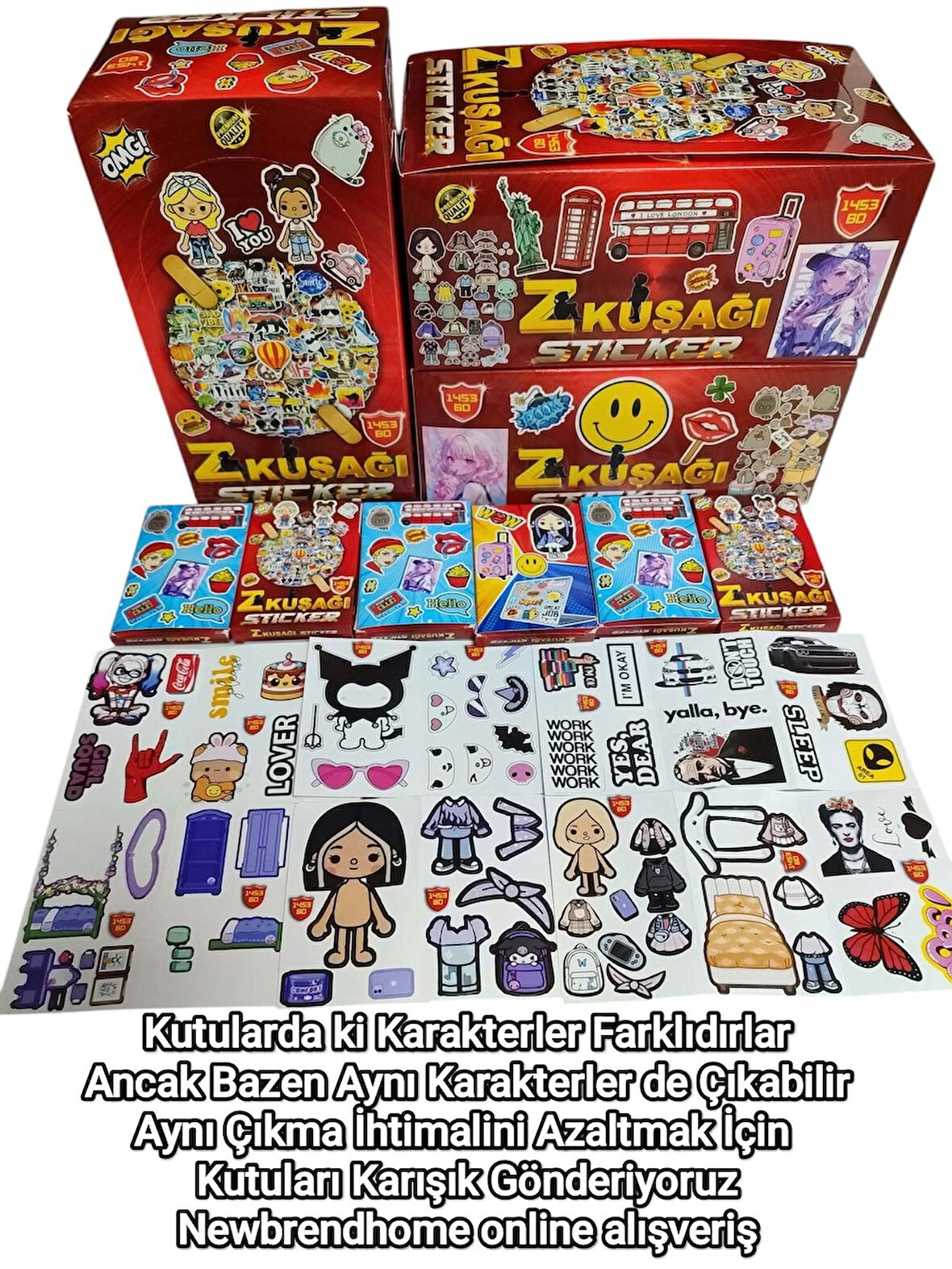 Z Kuşağı Sticker 40 Minik Kutu Birbirinden Eğlenceli Yapışkanlı Sticker Modelleri Hepsi Bu Kutularda