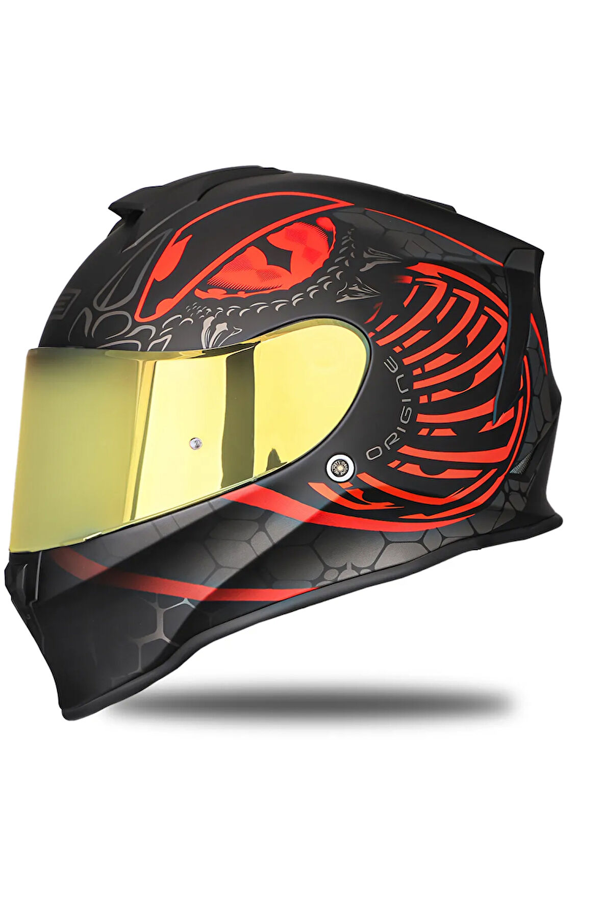Dinamo Fighter Mat Siyah-Antrasit-Kırmızı Kask