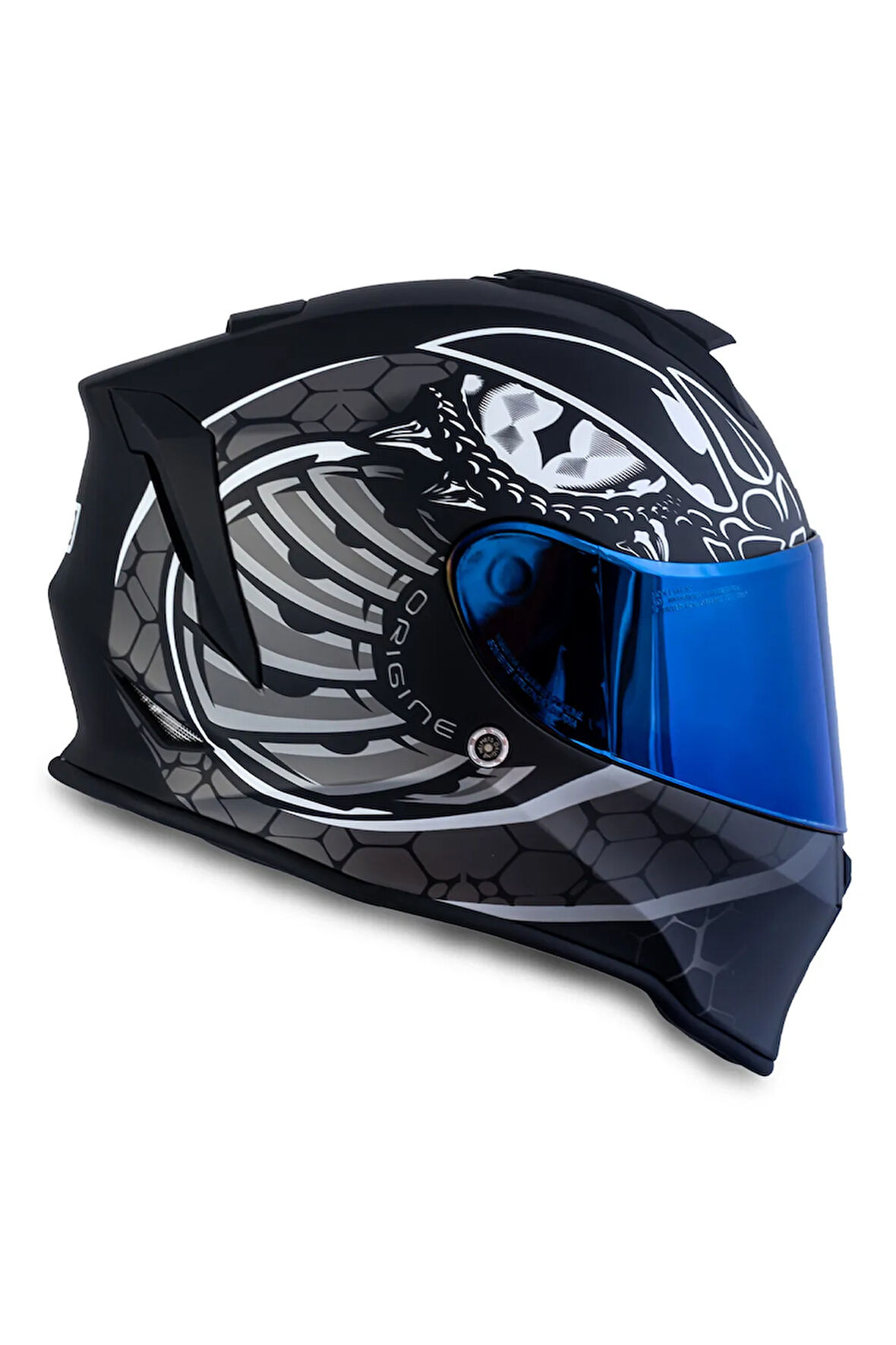 Dinamo Fighter MatSiyah-Titanium-Beyaz Kask