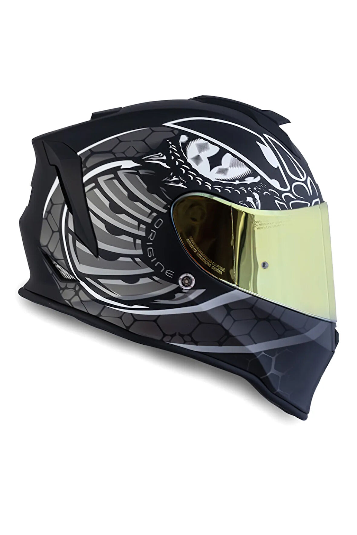 Dinamo Fighter MatSiyah-Titanium-Beyaz Kask