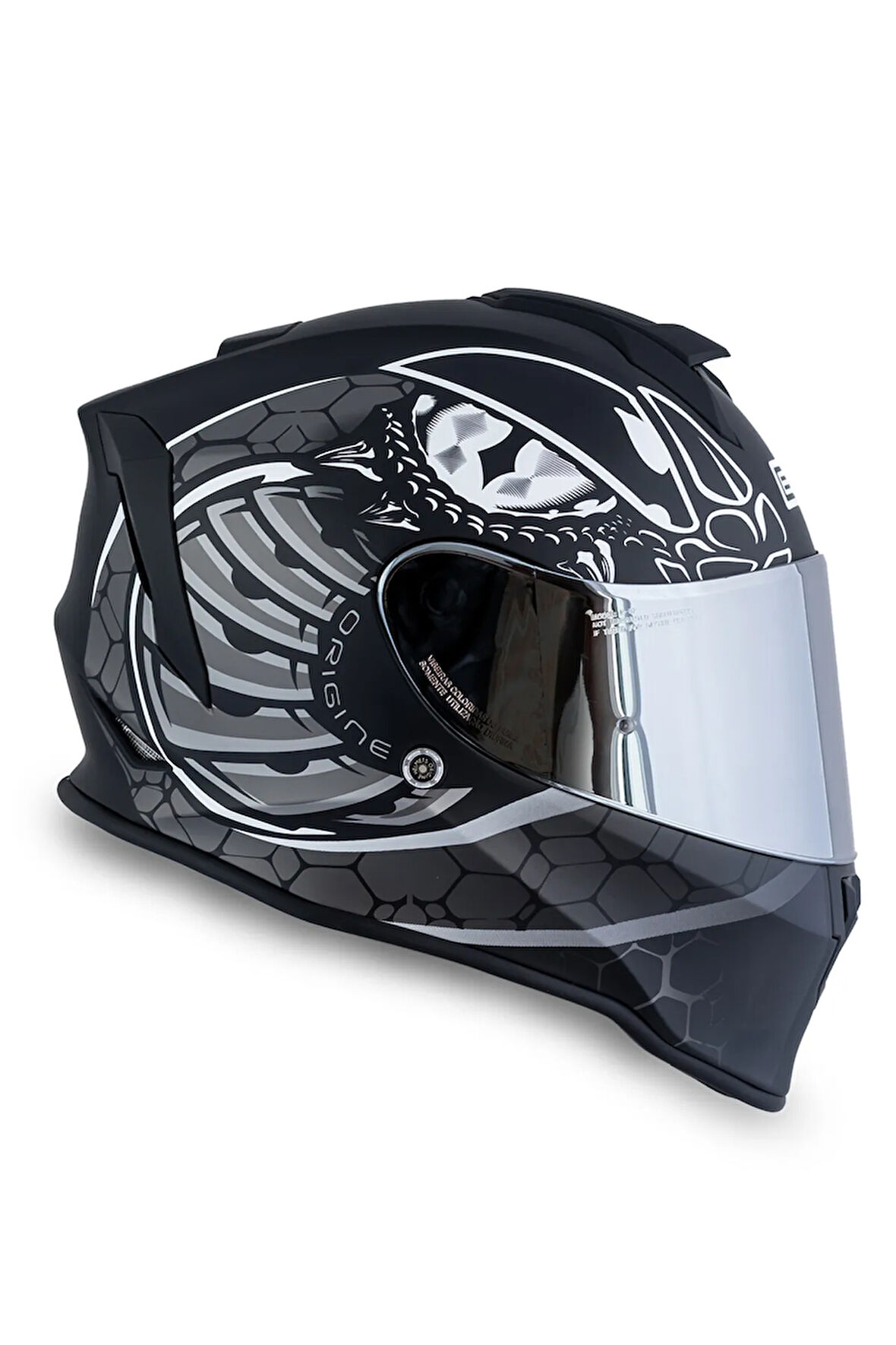 Dinamo Fighter MatSiyah-Titanium-Beyaz Kask