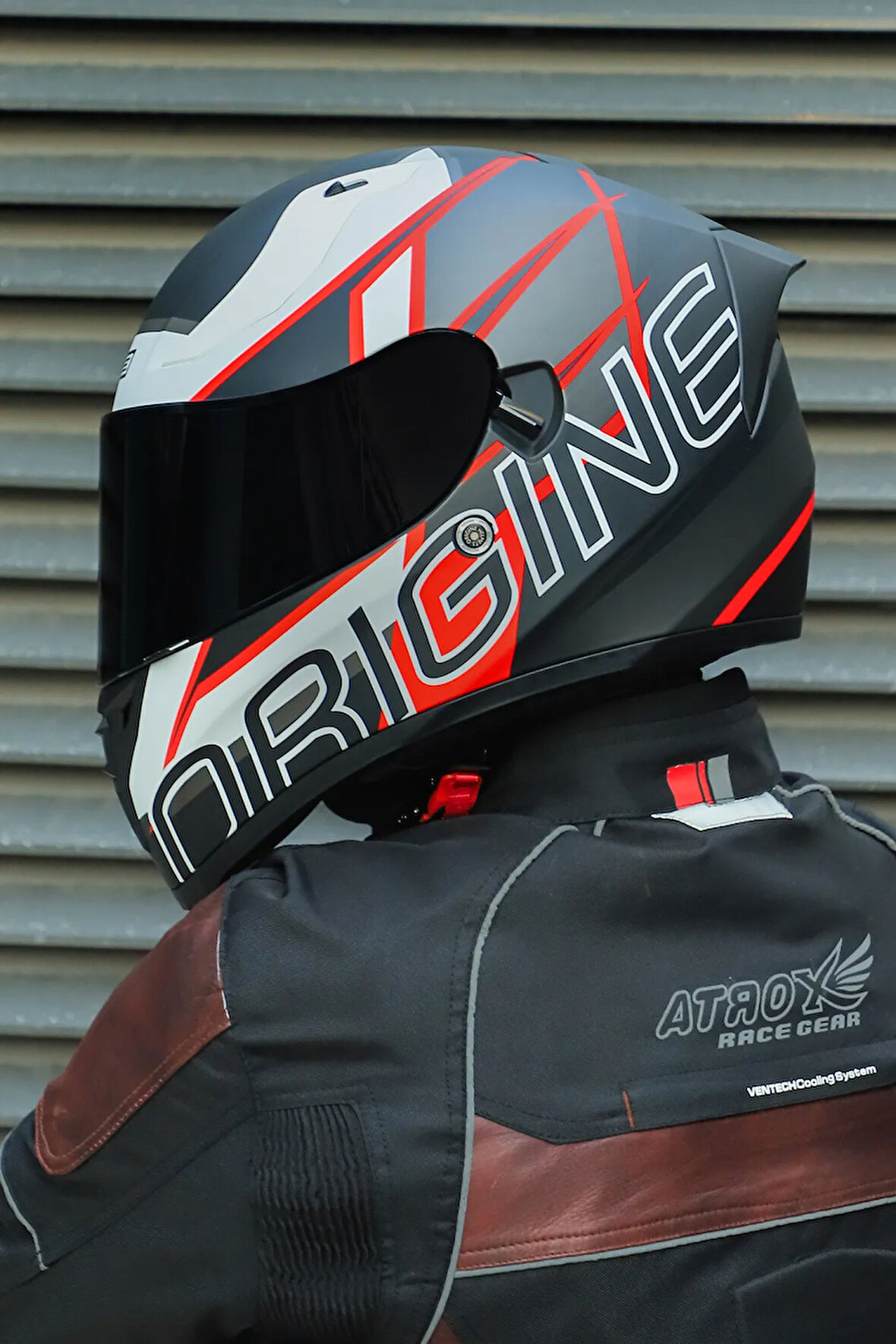 Strada Competition Beyaz-Kırmızı-Siyah Kask