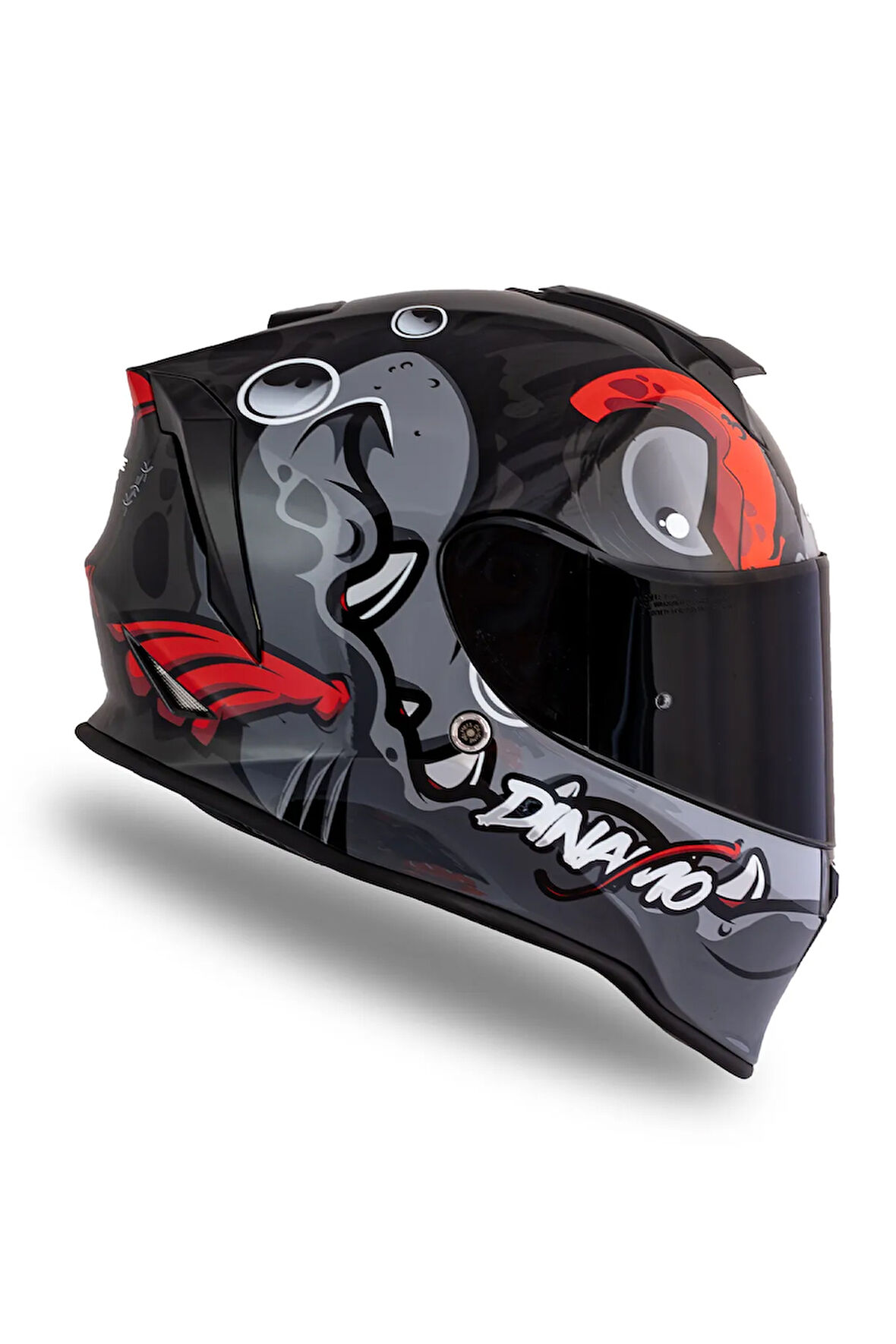 Dinamo Fishuga Siyah-Kırmızı-Gri Kask