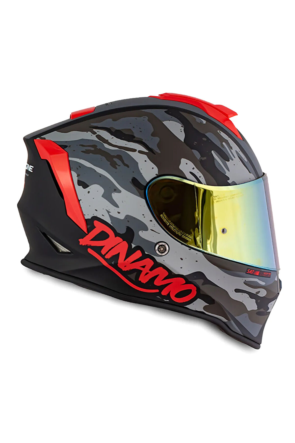 Dinamo Camo Siyah-Titanium-Kırmızı Kask