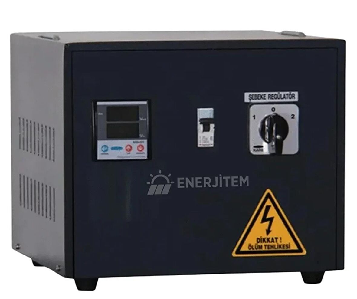 ENERJİTEM Regülatör 5 Kva Monofaze Servo Kontrollü Voltaj Regülatörü, 5 Kva Regülatör