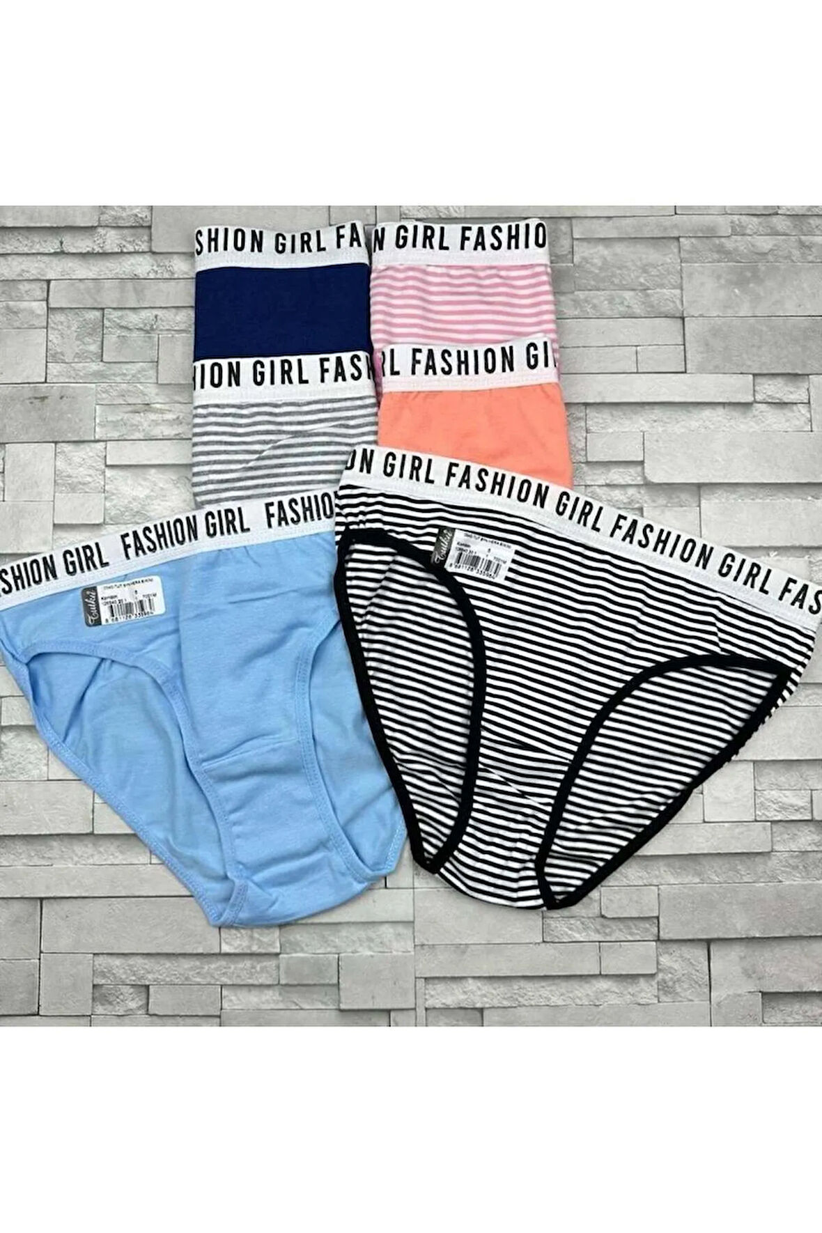 6'lı Paket Çok Renkli Fashion Girl Kadın Slip Külot