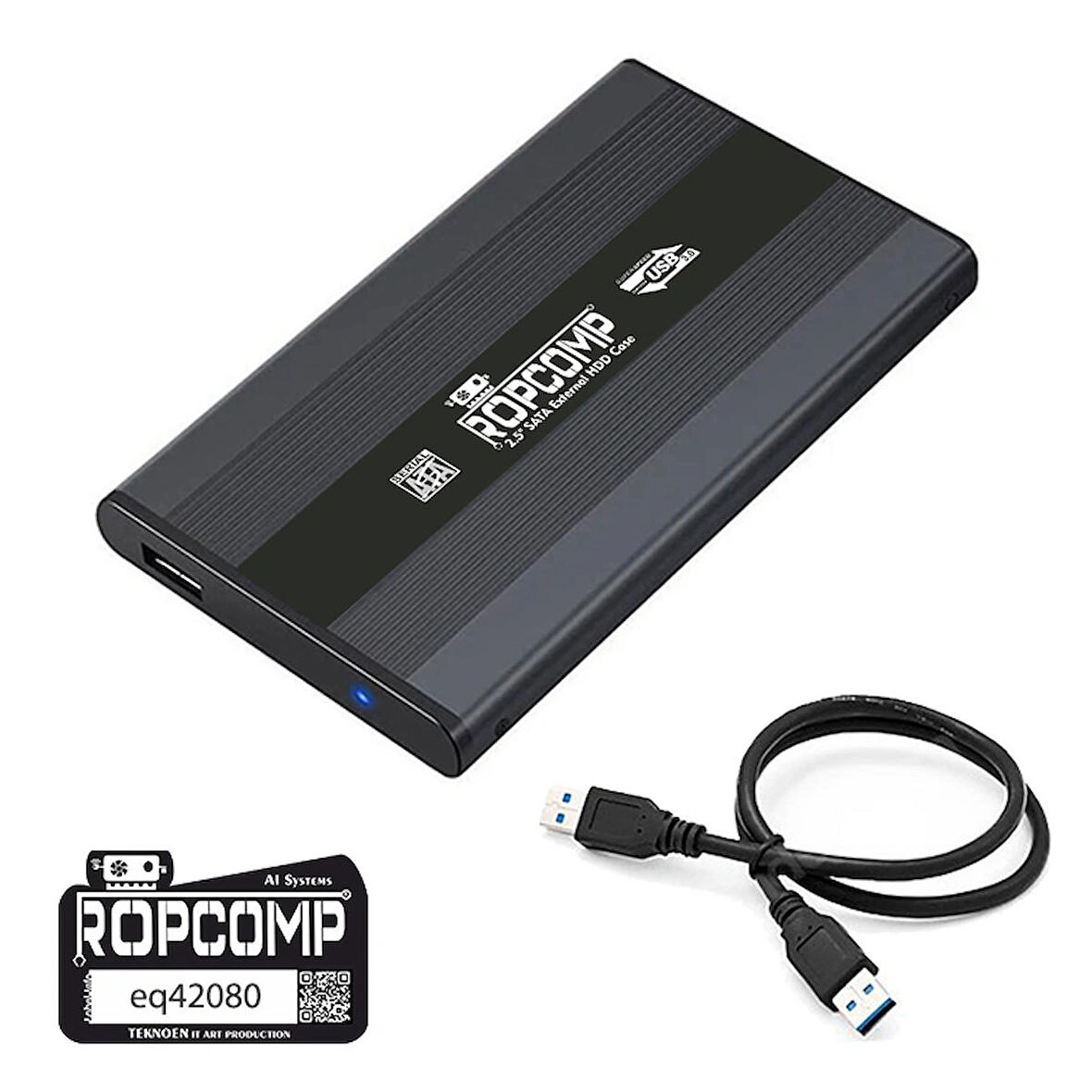 Ropcomp 2.5" USB 3.0 Sata Harici Harddisk Kutusu Metal