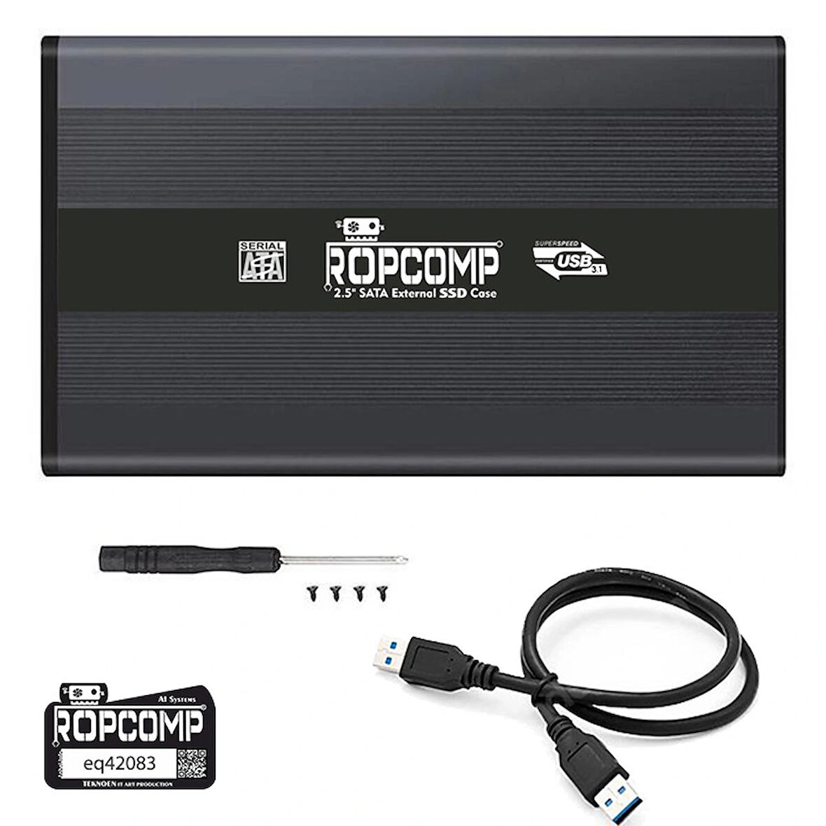 Ropcomp 2.5" USB 3.1 Gen1 Sata Harici SSD Kutusu Alüminyum