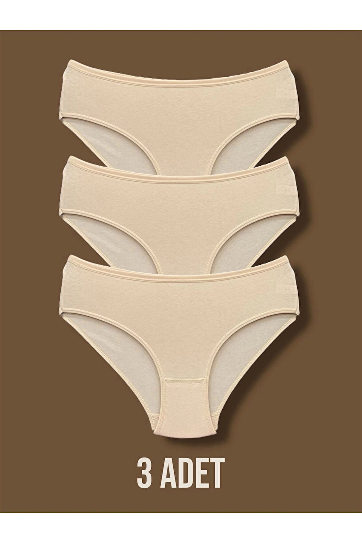 Yüksek Kalite Penye Kadın Bikini Külot 3'lü