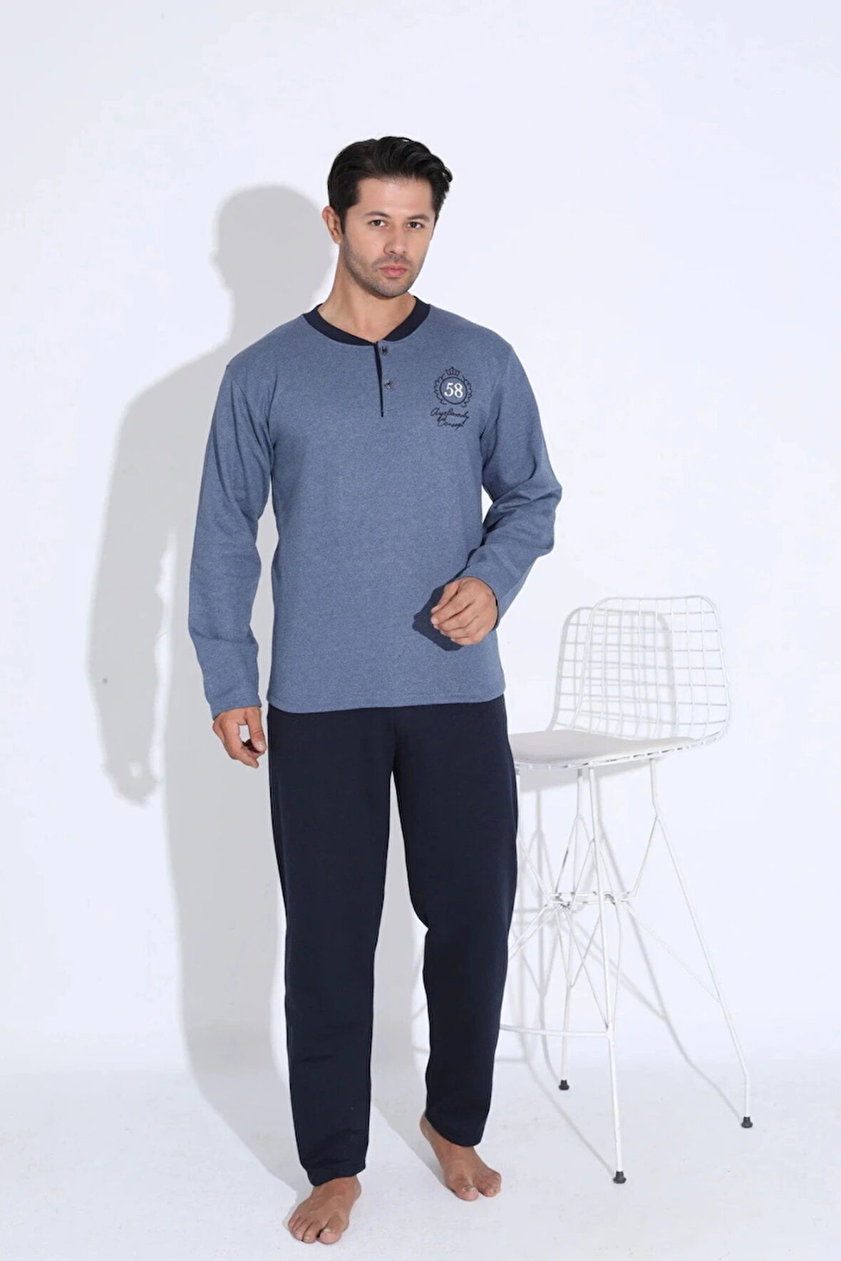 Uzun Kollu Erkek Pijama Takımı