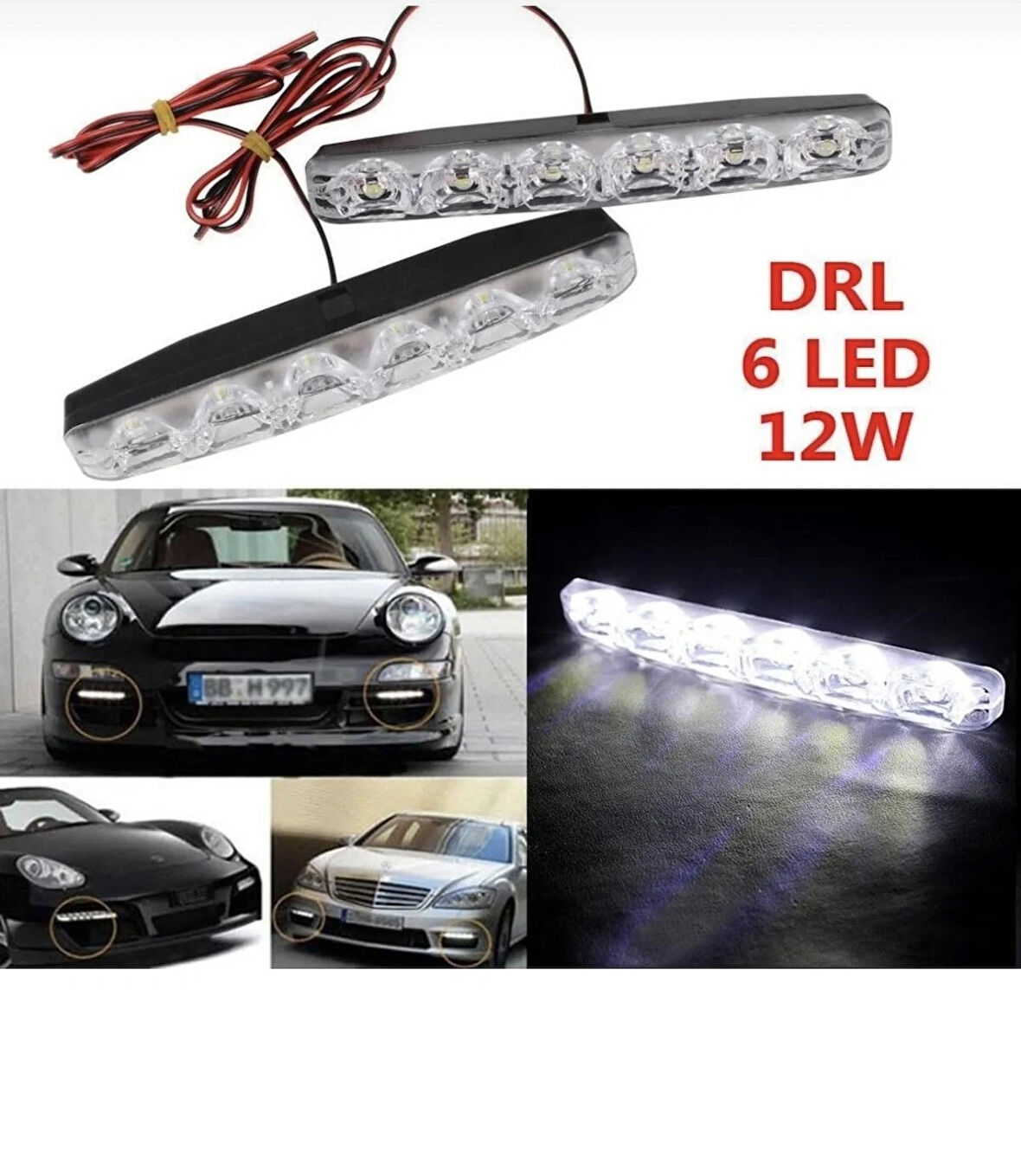 Point 6 Ledli Gündüz Farı Gündüz Ledi Drl Led Lamba 18w Su Geçirmez 2 Adet