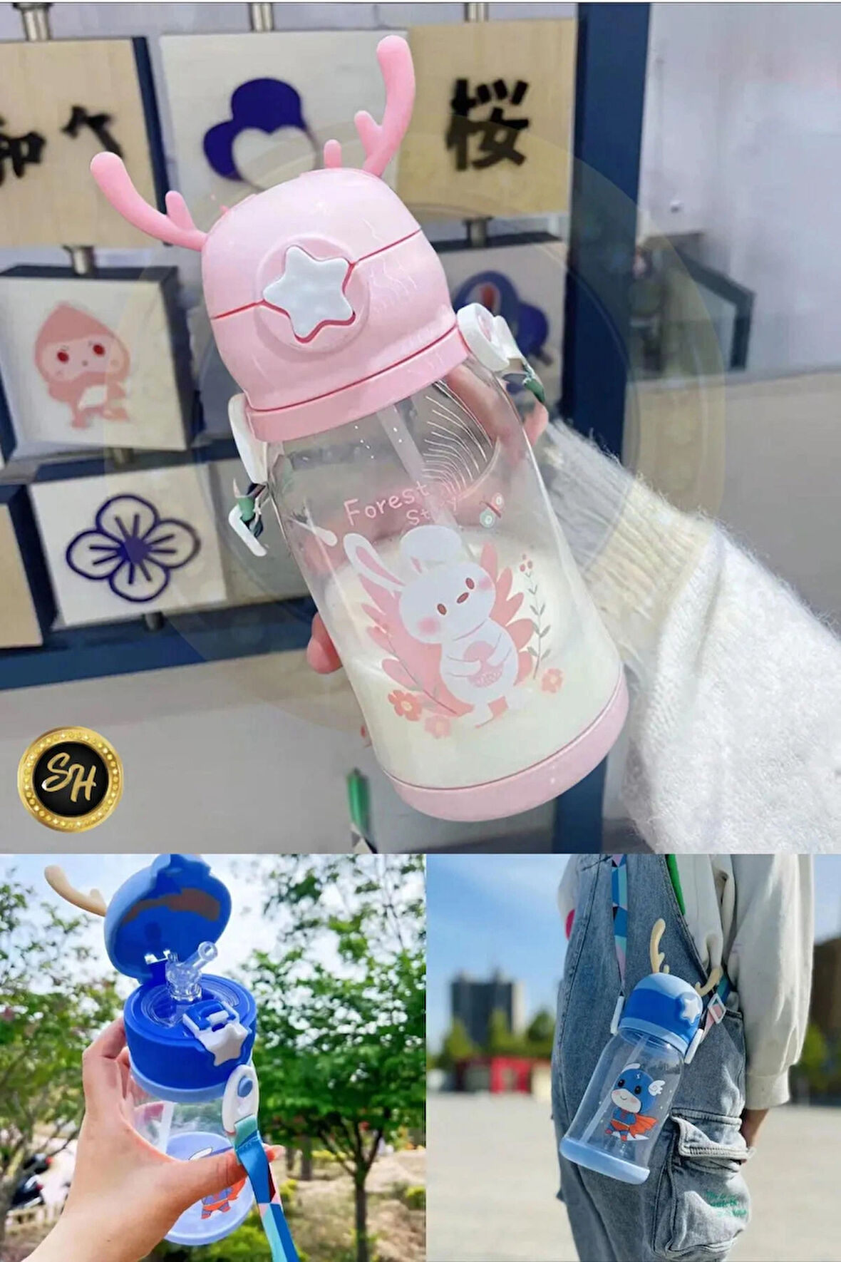 Kawai Model Su Matarası Su Şişesi Suluk Geyik Model Bpa Içermez Suluk