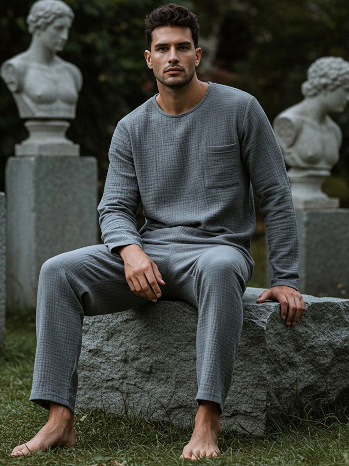 Organik Müslin Erkek Takım, Pijama Takımı XL