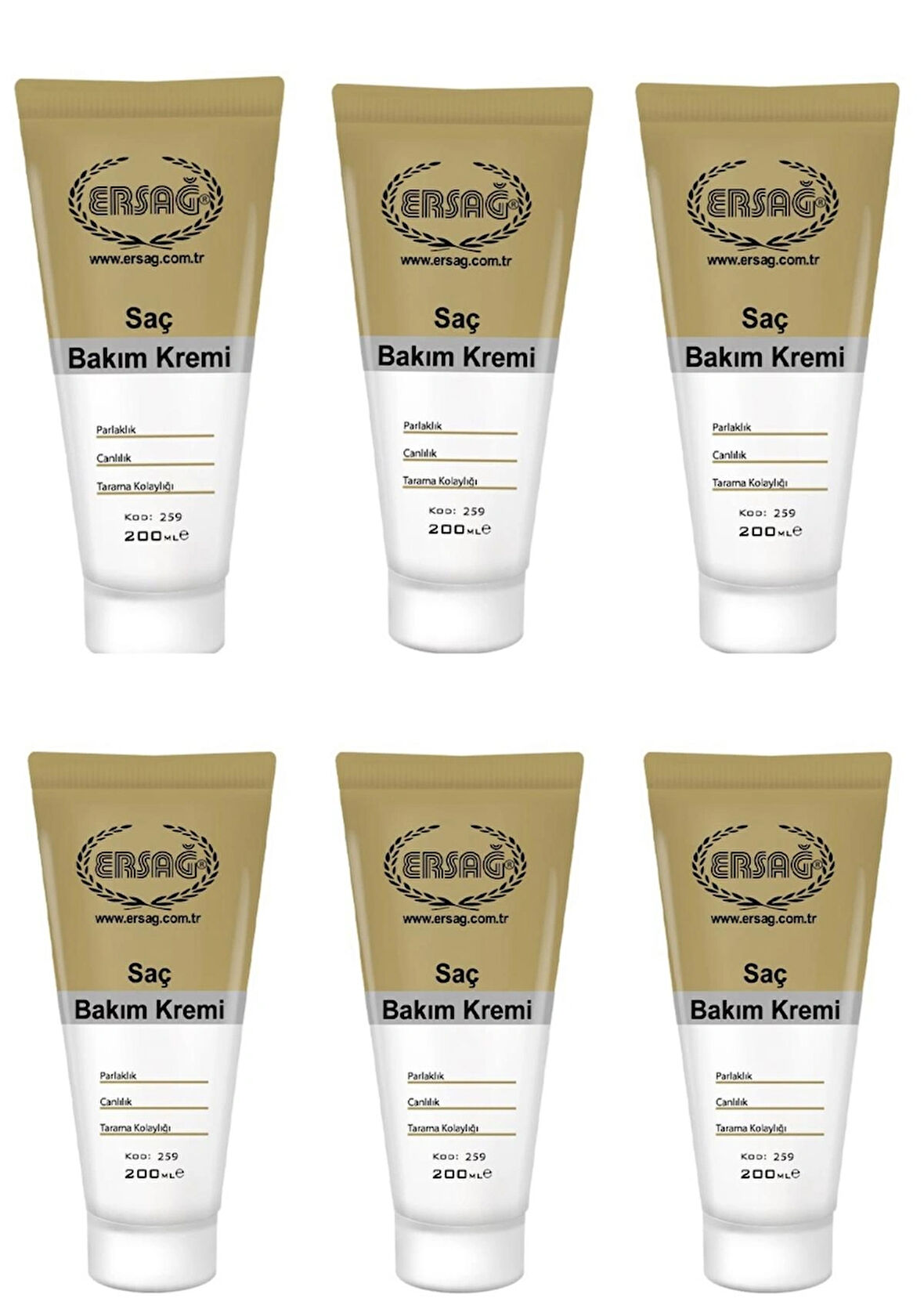Ersağ Saç Bakım Kremi 200 ml x 6 Adet