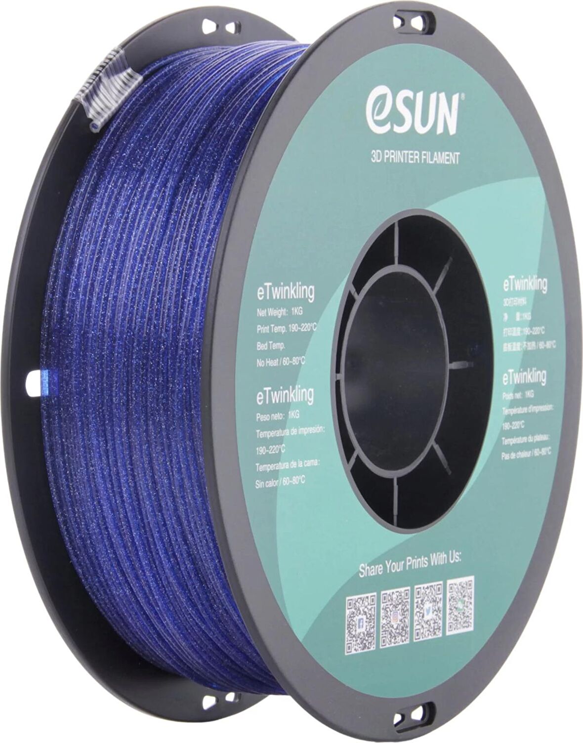 Esun eTwinkling Filament 1.75 Mm Mavi