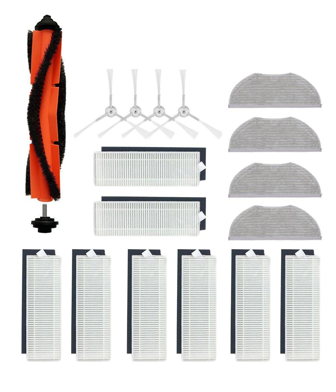 Xiaomi Essential MJSTG1 Uyumlu Yedek Fırça Hepa Filtre Mop Seti-17 Parça