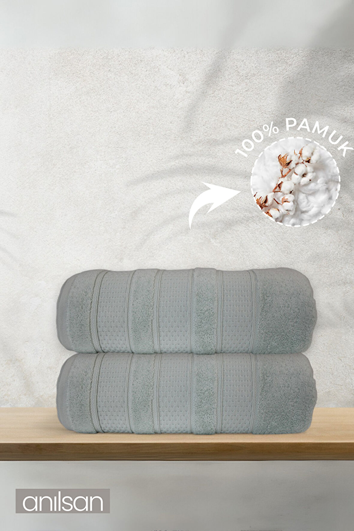 2'li Evara Banyo Havlusu - 70x140 Cm, 570gr, %100 pamuk, Spa Ve Otel Havlusu, Günlük Kullanıma Uygun