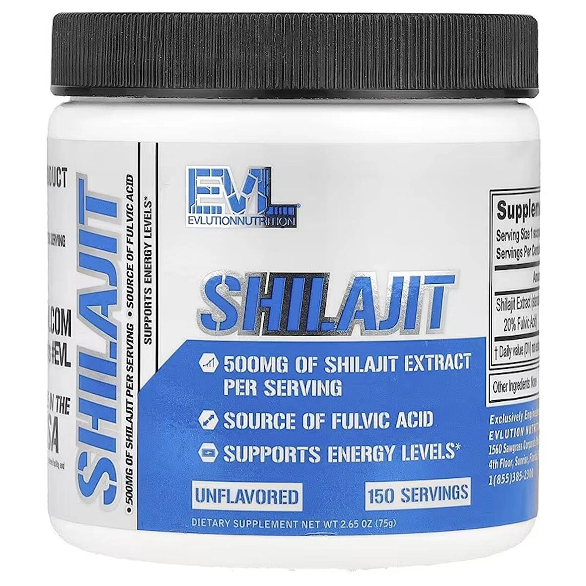 EVLution Nutrition Shilajit Powder Unflavored 500 Mg 150 Servis