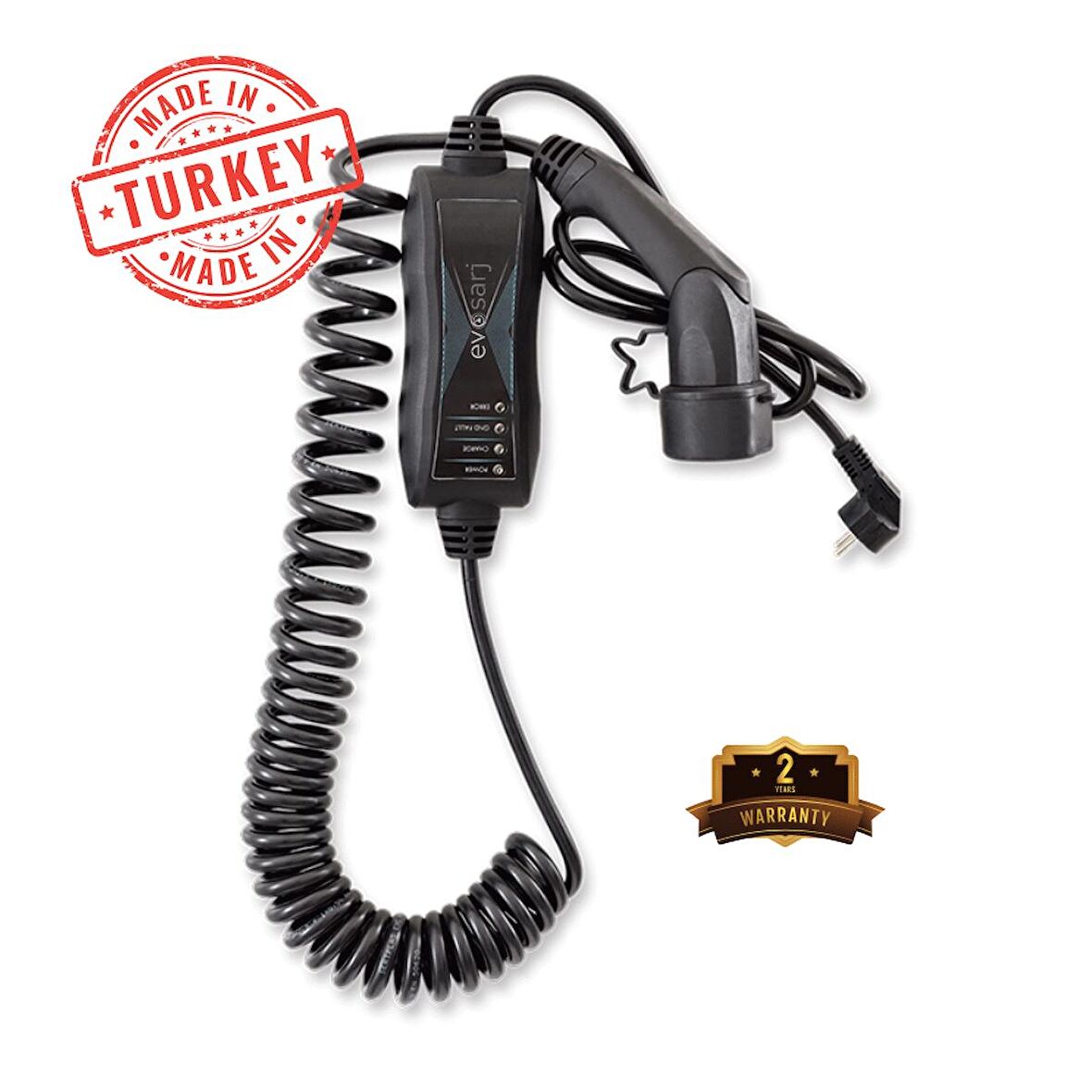 Evoşarj Elektrikli Araç Mobil Taşınabilir Ev Prizi Tipi Şarj İstasyonu, 6mt, 10Amper, 2.3kW