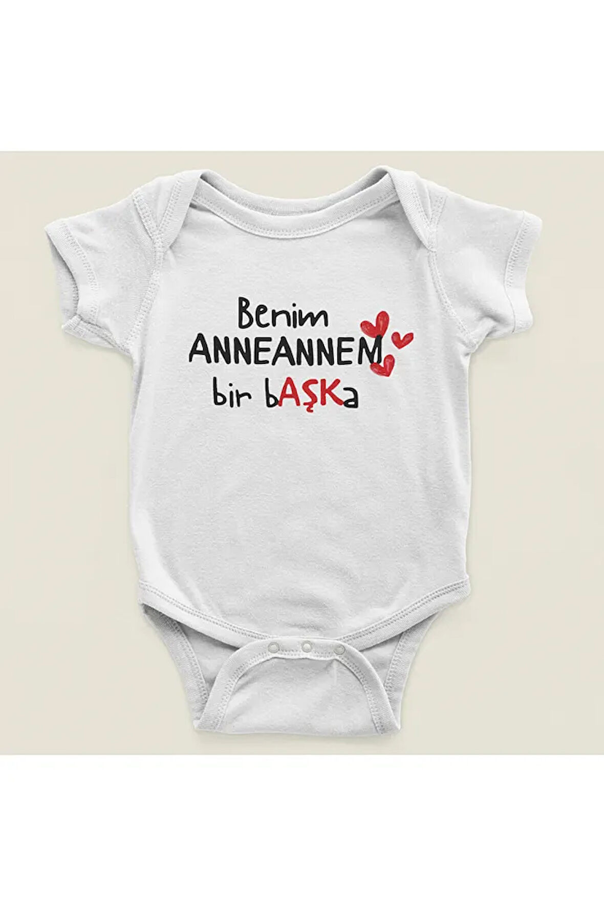 Benim Anneannem Bir Başka Yazılı Pamuklu Yumuşak Unisex Çıtçıtlı Body Zıbın