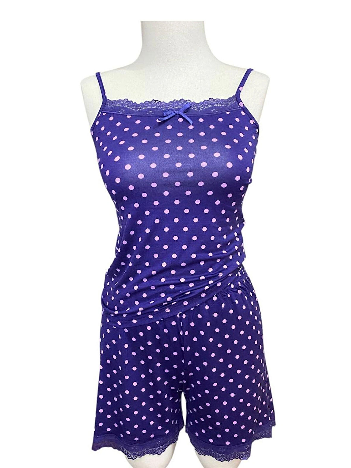 Askılı Şortlu Pijama Takımı Modal Viskon Karışım