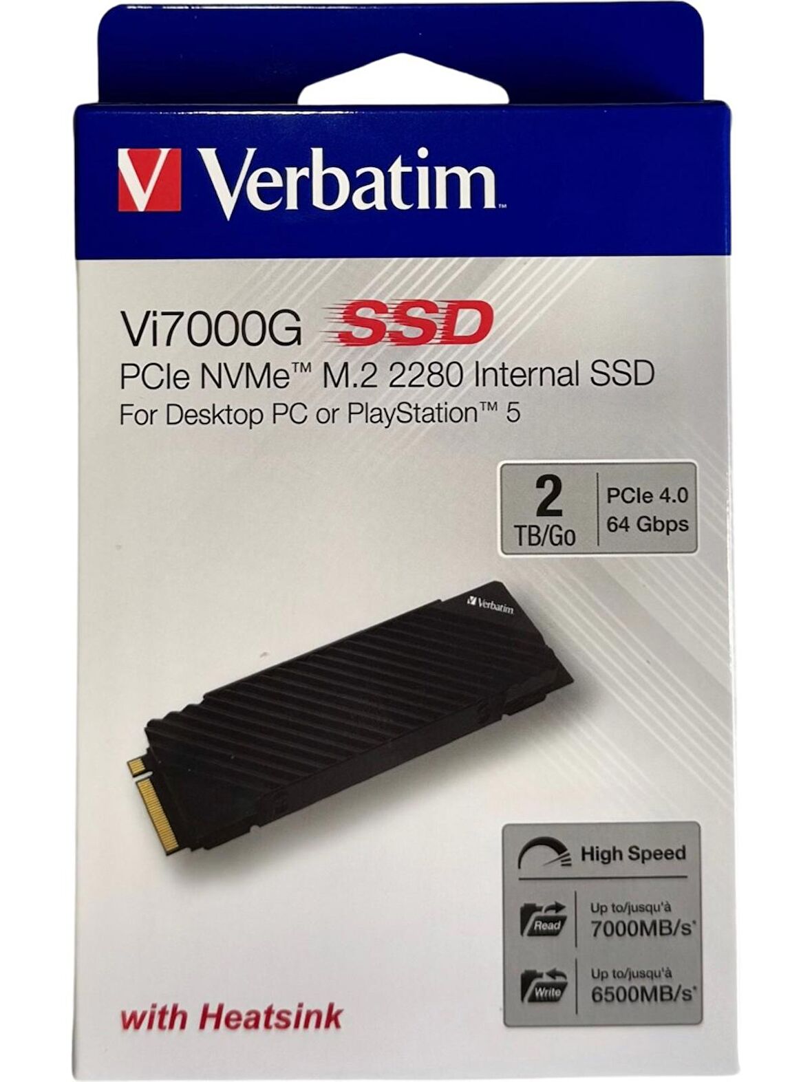 Verbatim Vi7000G 2TB 7000MB - 6500MB Playstation 5 Uyumlu M2 NVMe PCIe Gen 4 SSD