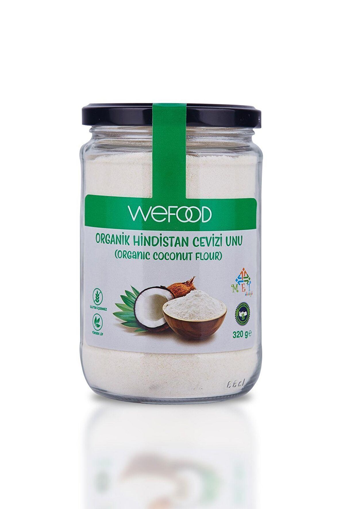 Wefood Organik Glutensiz Hindistan Cevizi Unu 320 gr (Organik Sertifikalı)