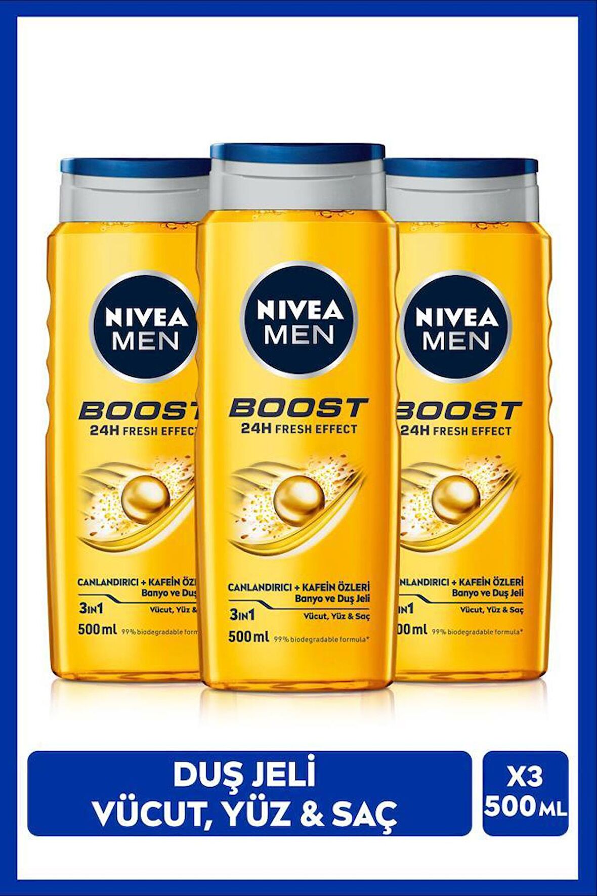 NIVEA MEN Erkek Deep Dimension Duş Jeli 500ml, Tıraş Jeli 200ml, Sprey Deodorant 150ml, Ter Koruması