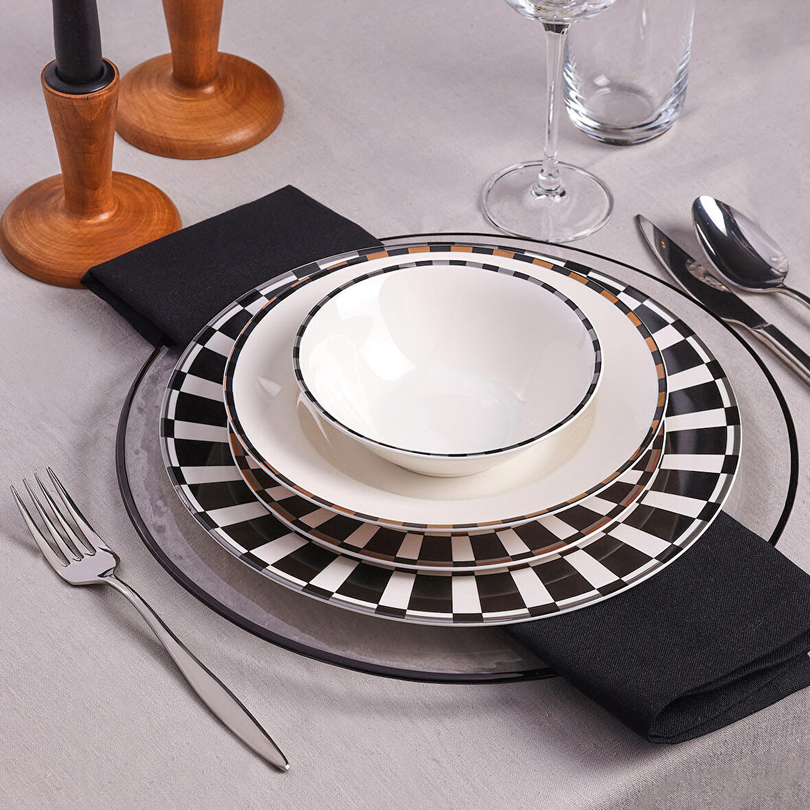Karaca Elegance Bone Aries 24 Parça 6 Kişilik Yemek Takımı