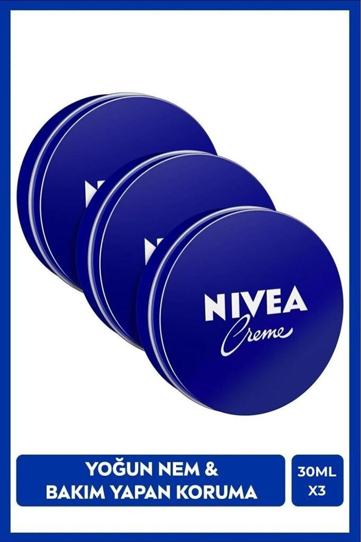 Nivea Creme 30ml, Yoğun Nemlendirici, Bakım Yapan Koruma, Eucerit, Yumuşak Cilt, El Yüz Vücut, X3 Adet